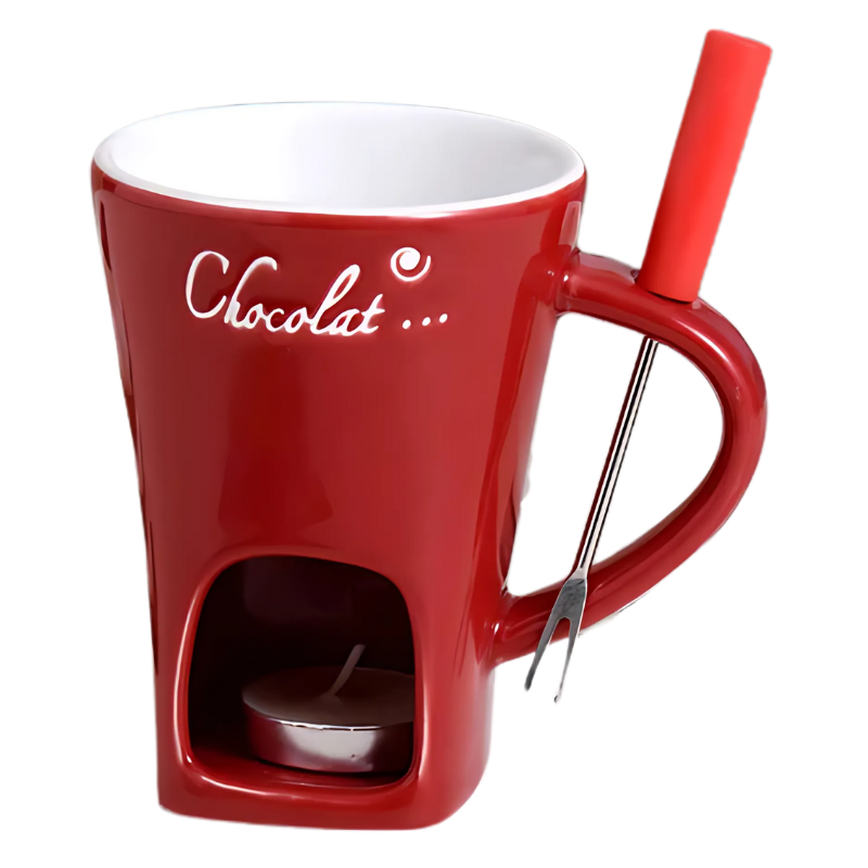 Candle-Heated Fondue Pot Set Ceramic Chocolate Cheese Melting Warmer Party Dessert Appetizer Tabletop Server for Gatherings Parties | Thomler
