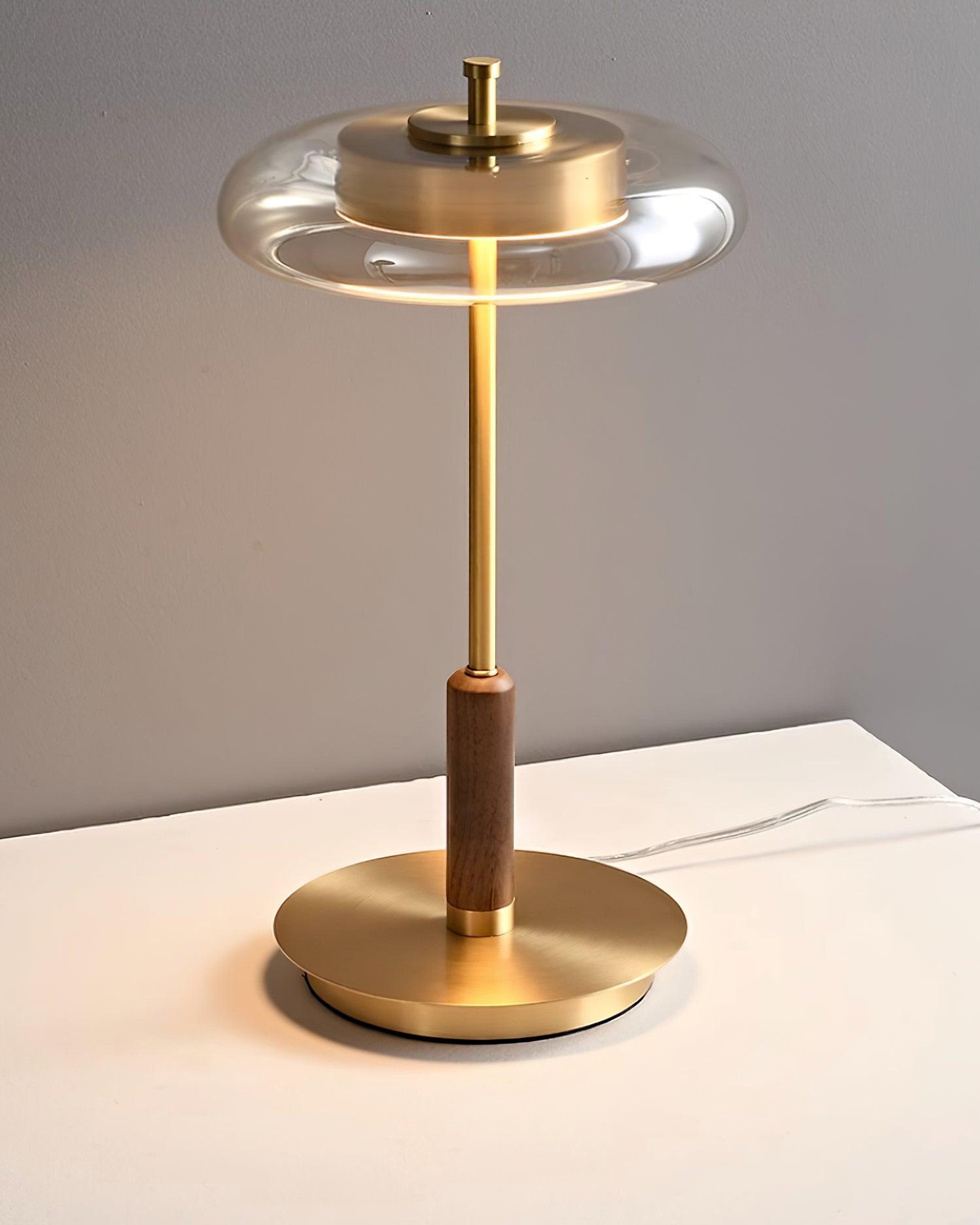 Table Lamp Glass 8.6 in Amber Indoor LED 7W Nightstand Desk Accent Light Contemporary | Thomler