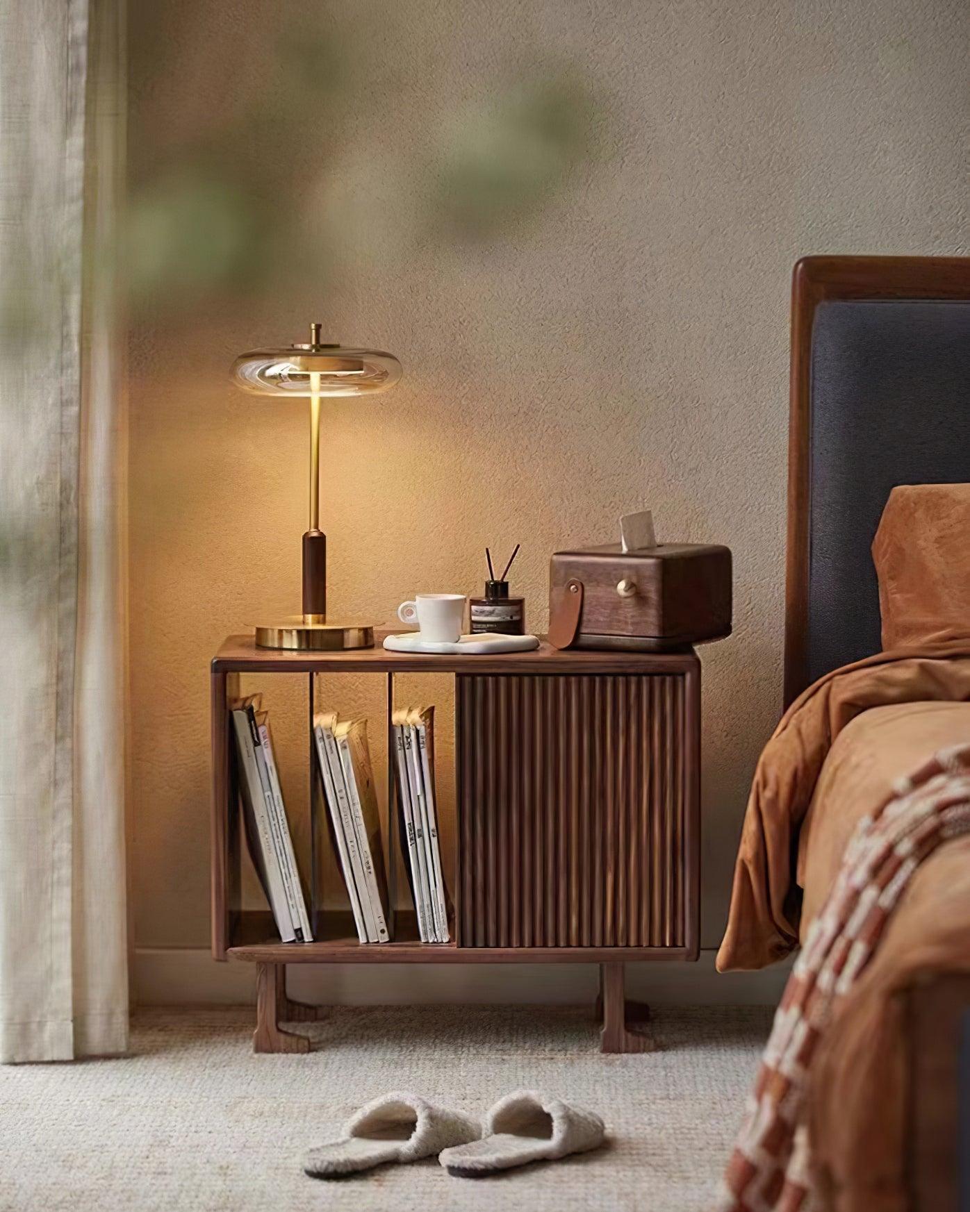 Table Lamp Glass 8.6 in Amber Indoor LED 7W Nightstand Desk Accent Light Contemporary | Thomler