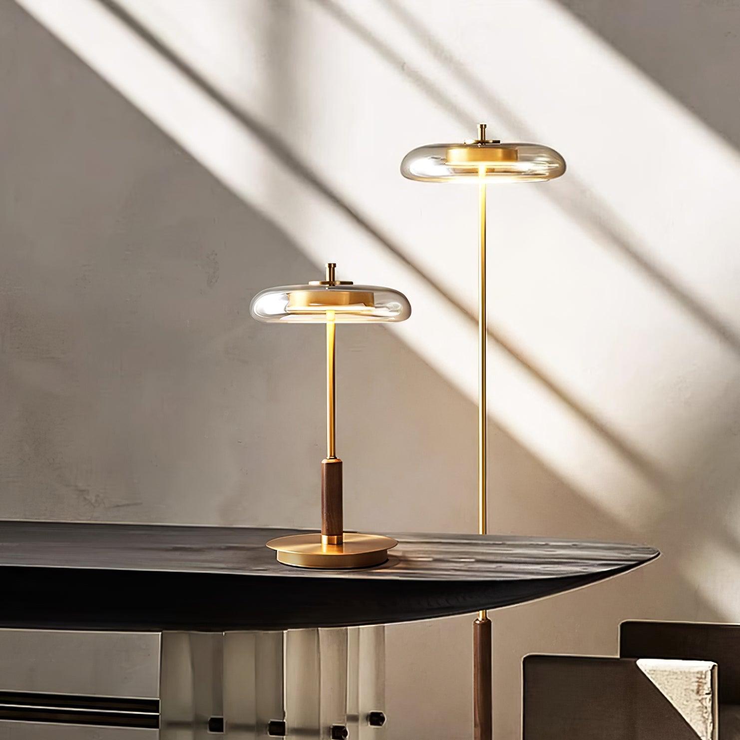 Table Lamp Glass 8.6 in Amber Indoor LED 7W Nightstand Desk Accent Light Contemporary | Thomler