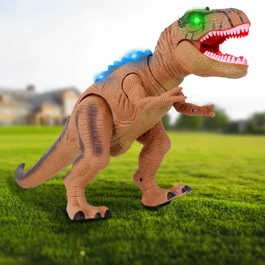 RC Walking T-Rex Dinosaur Toy with Glowing LED Lights & Roaring Sound Effects for Kids | Remote Control Prehistoric Action Figure | Thomler