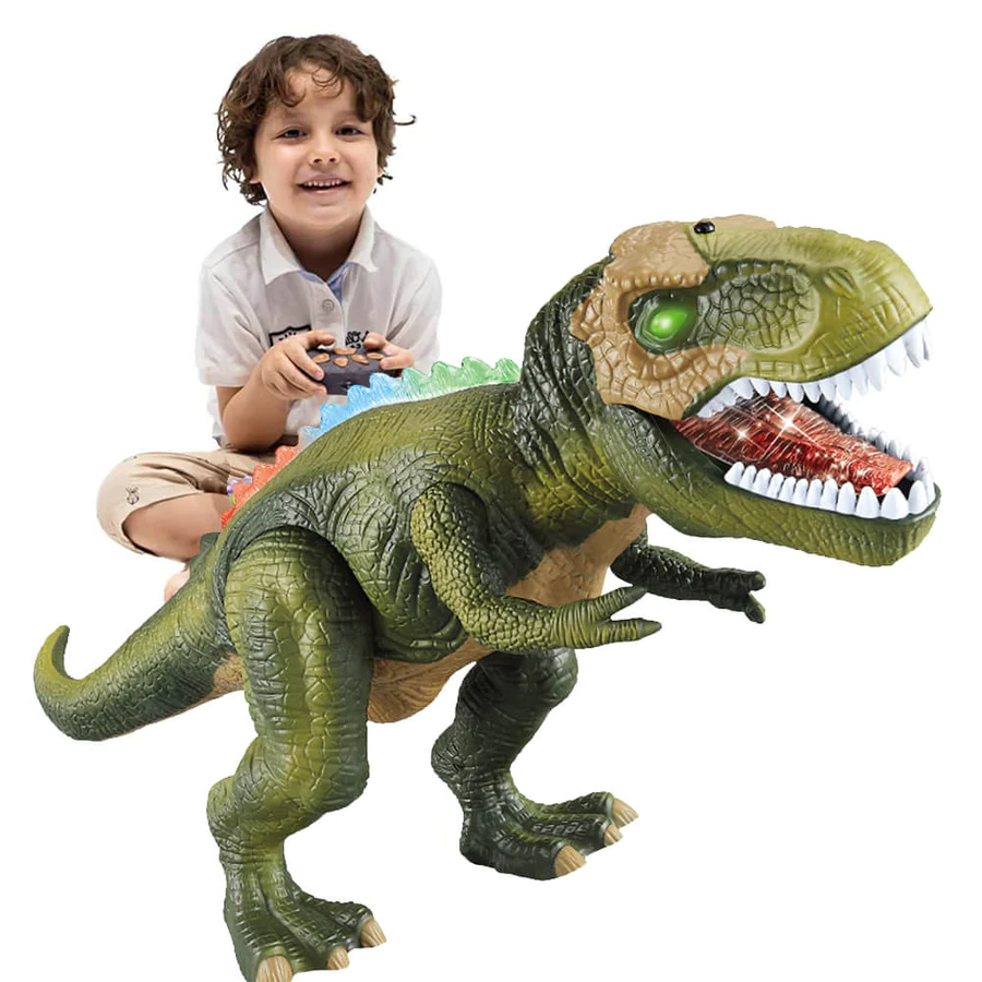 RC Walking T-Rex Dinosaur Toy with Glowing LED Lights & Roaring Sound Effects for Kids | Remote Control Prehistoric Action Figure | Thomler