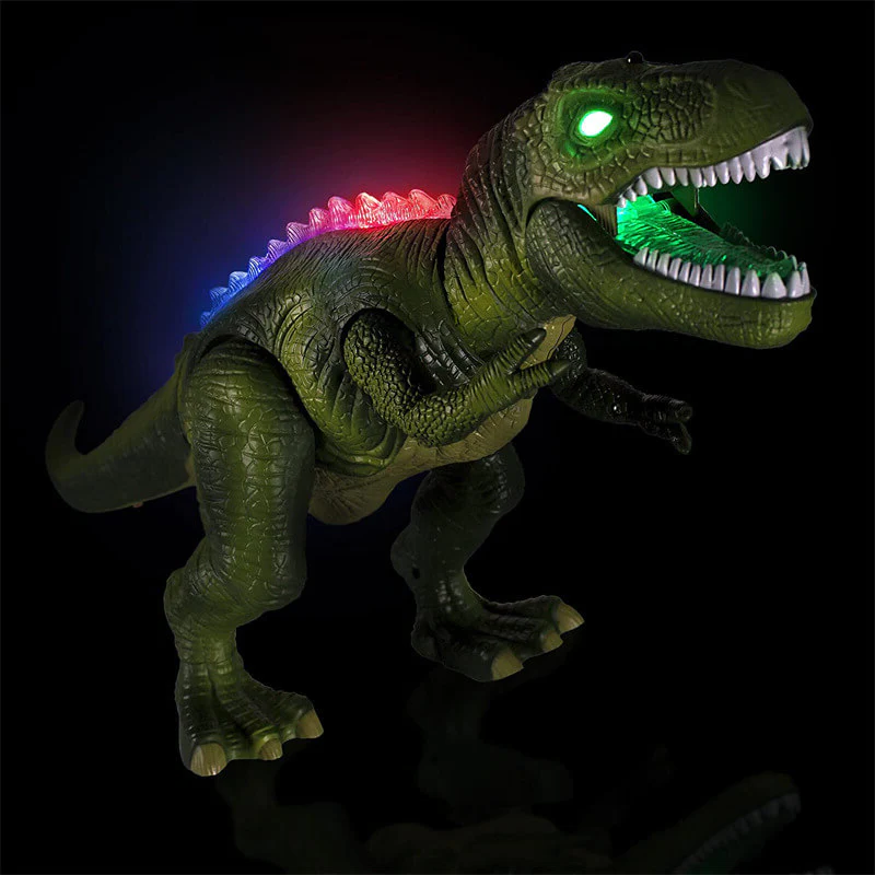 RC Walking T-Rex Dinosaur Toy with Glowing LED Lights & Roaring Sound Effects for Kids | Remote Control Prehistoric Action Figure | Thomler