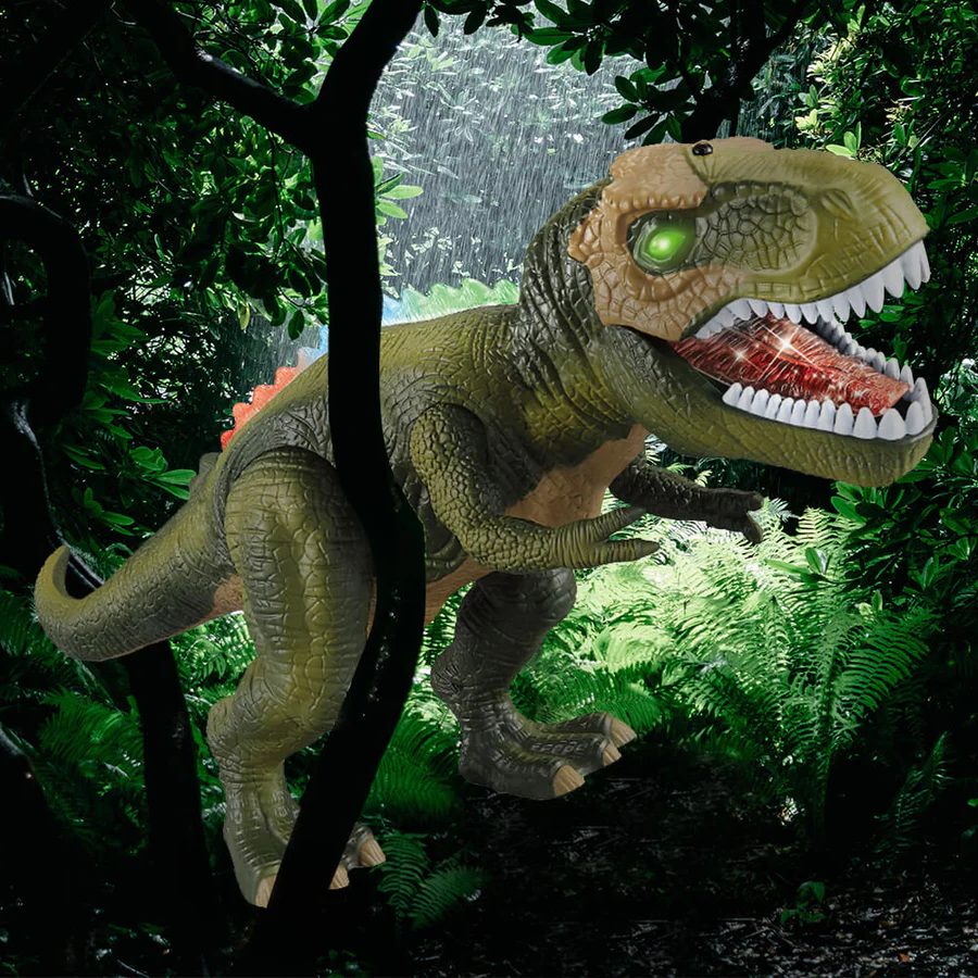 RC Walking T-Rex Dinosaur Toy with Glowing LED Lights & Roaring Sound Effects for Kids | Remote Control Prehistoric Action Figure | Thomler