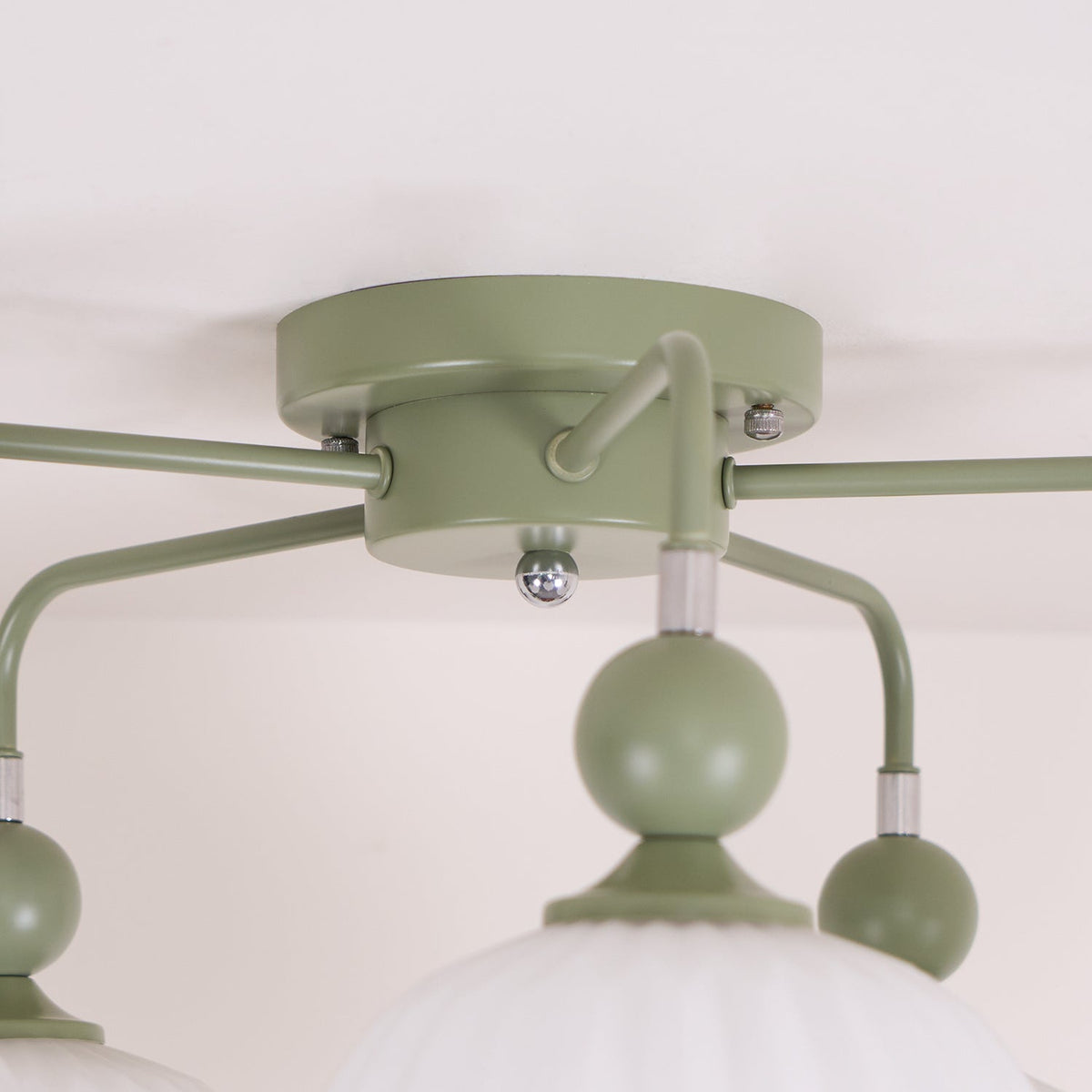 Modern Sculptural Semi-Flush Ceiling Fixture with Textured Globe Shades – 4, 5 or 8 Lights for Bedroom, Dining Room & Living Room | Thomler