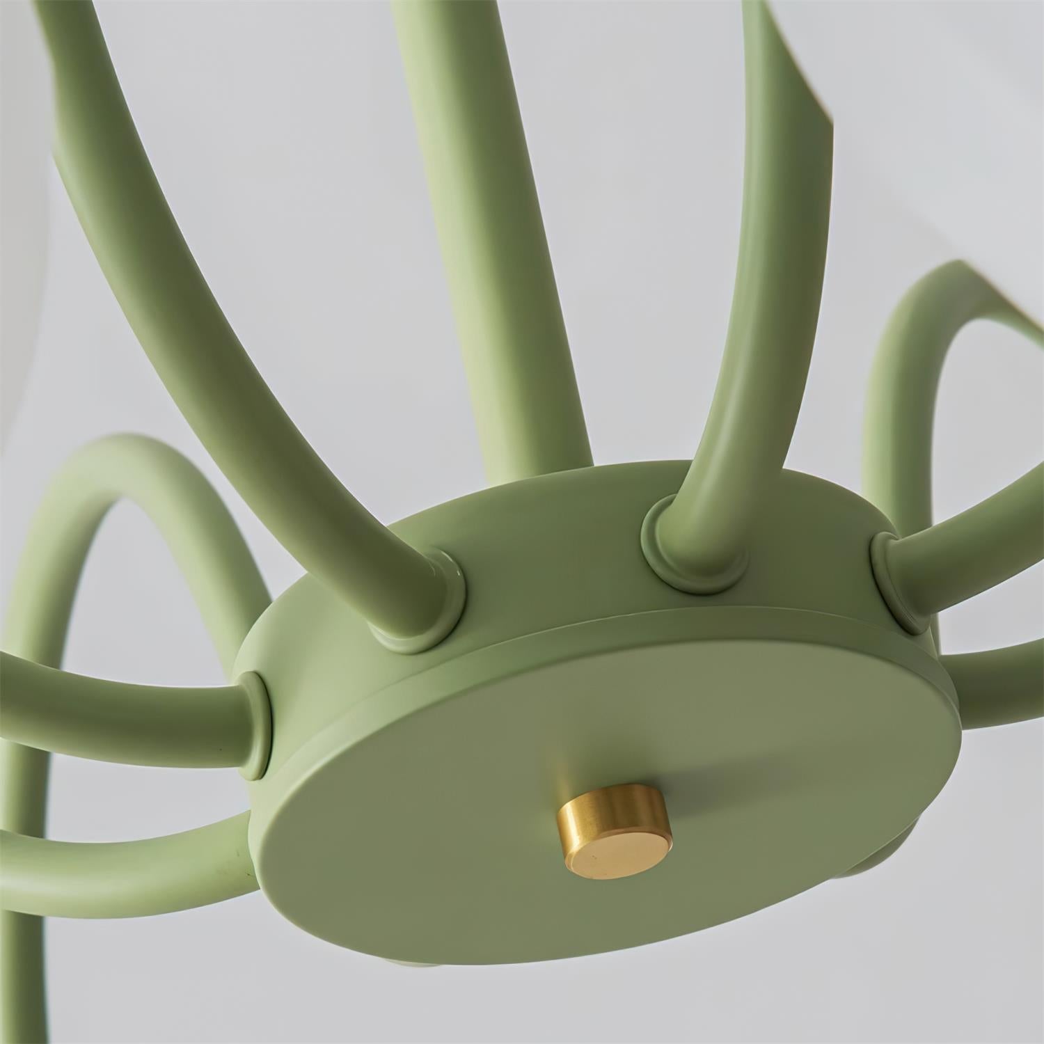 Chandelier Glass 25.6 in Green Modern Dining Room Ceiling Light 3-8 Heads Decorative Fixture | Thomler