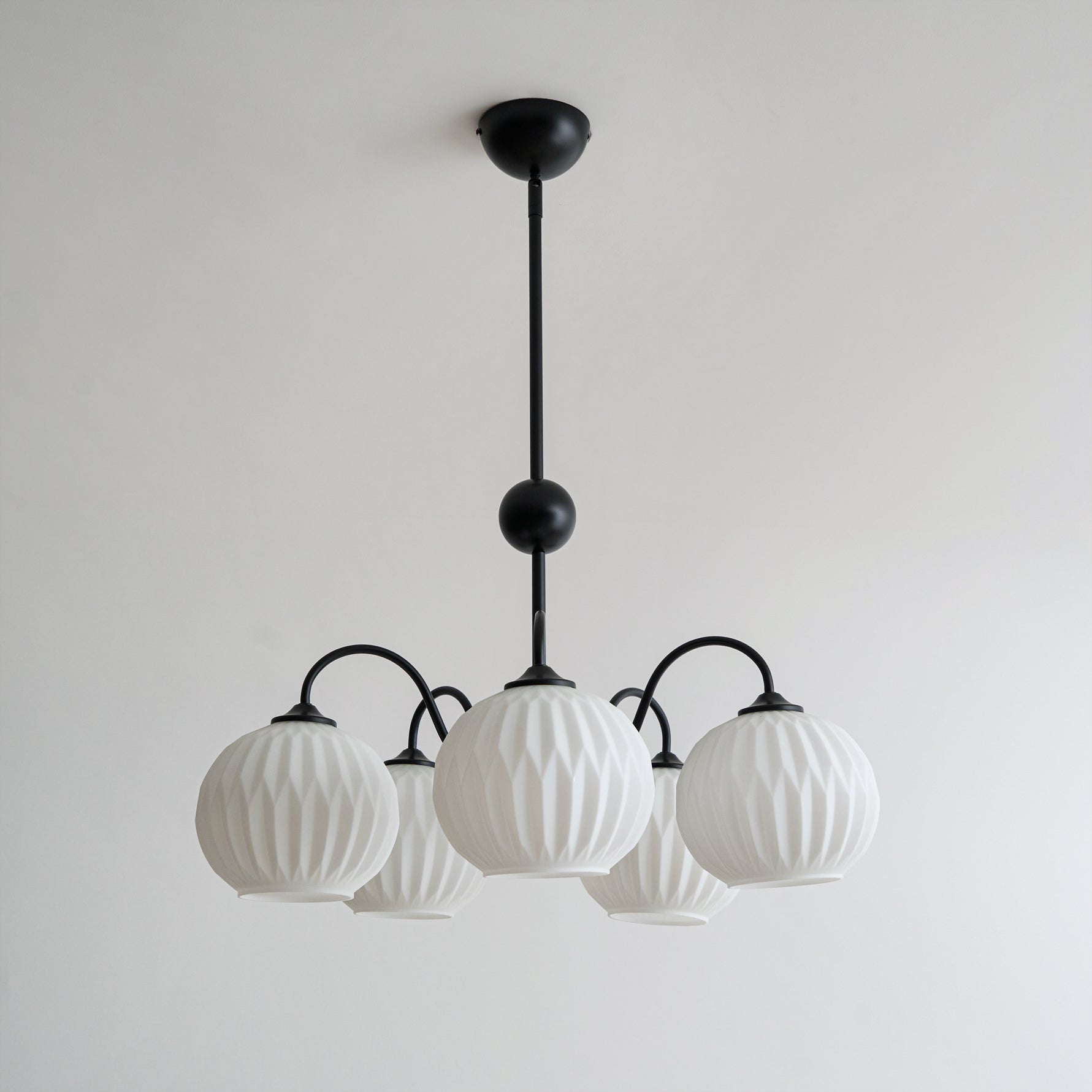 Chandelier Glass 25.6 in Green Modern Dining Room Ceiling Light 3-8 Heads Decorative Fixture | Thomler