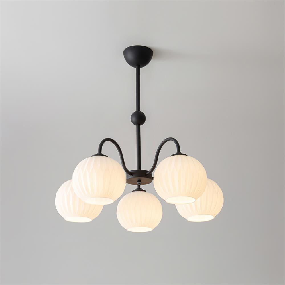 Chandelier Glass 25.6 in Green Modern Dining Room Ceiling Light 3-8 Heads Decorative Fixture | Thomler