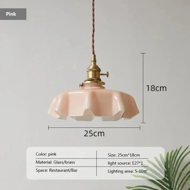 Pendant Light Glass Shade 23.0 cm Pastel Dining Room Kitchen Island Vintage French Hanging Ceiling Lamp E27 | Thomler