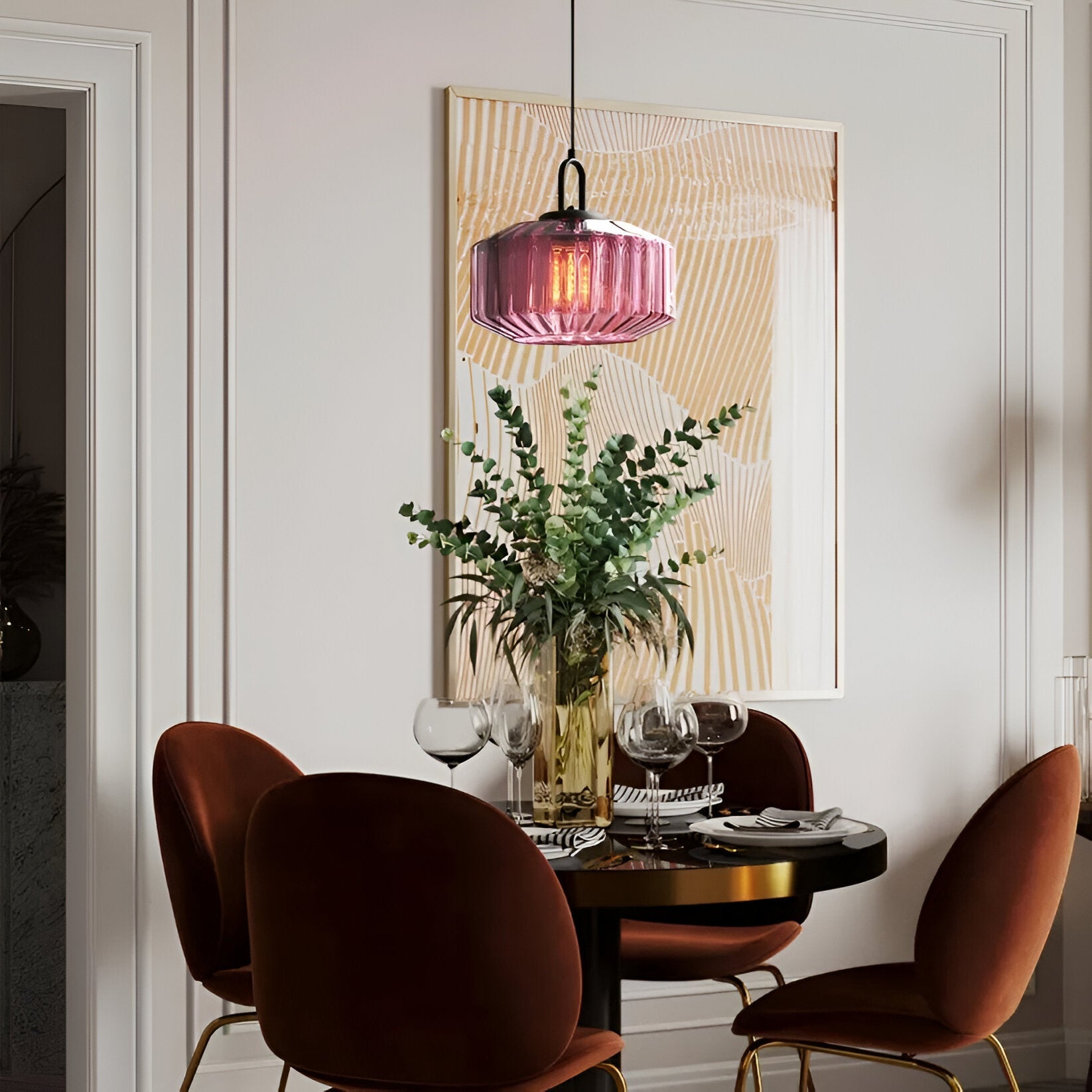 Pendant Light Colored Glass 11.0 in Warm 4W Kitchen Island Dining Room Hanging Ceiling Fixture Vintage Nordic | Thomler