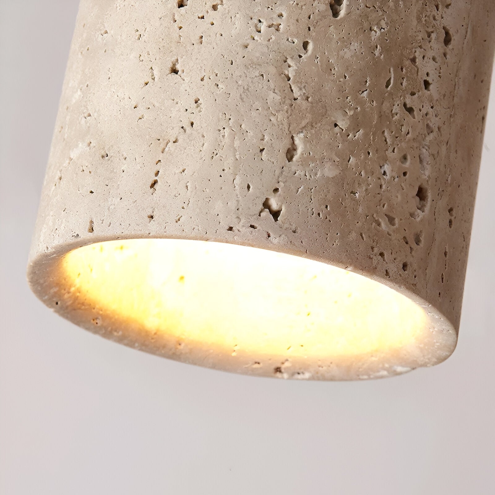 Ceiling Light Travertine Stone 4.3 in Flush Mount Beige Bedroom Kitchen Hallway Ambient Lighting Minimalist Japandi Fixture | Thomler