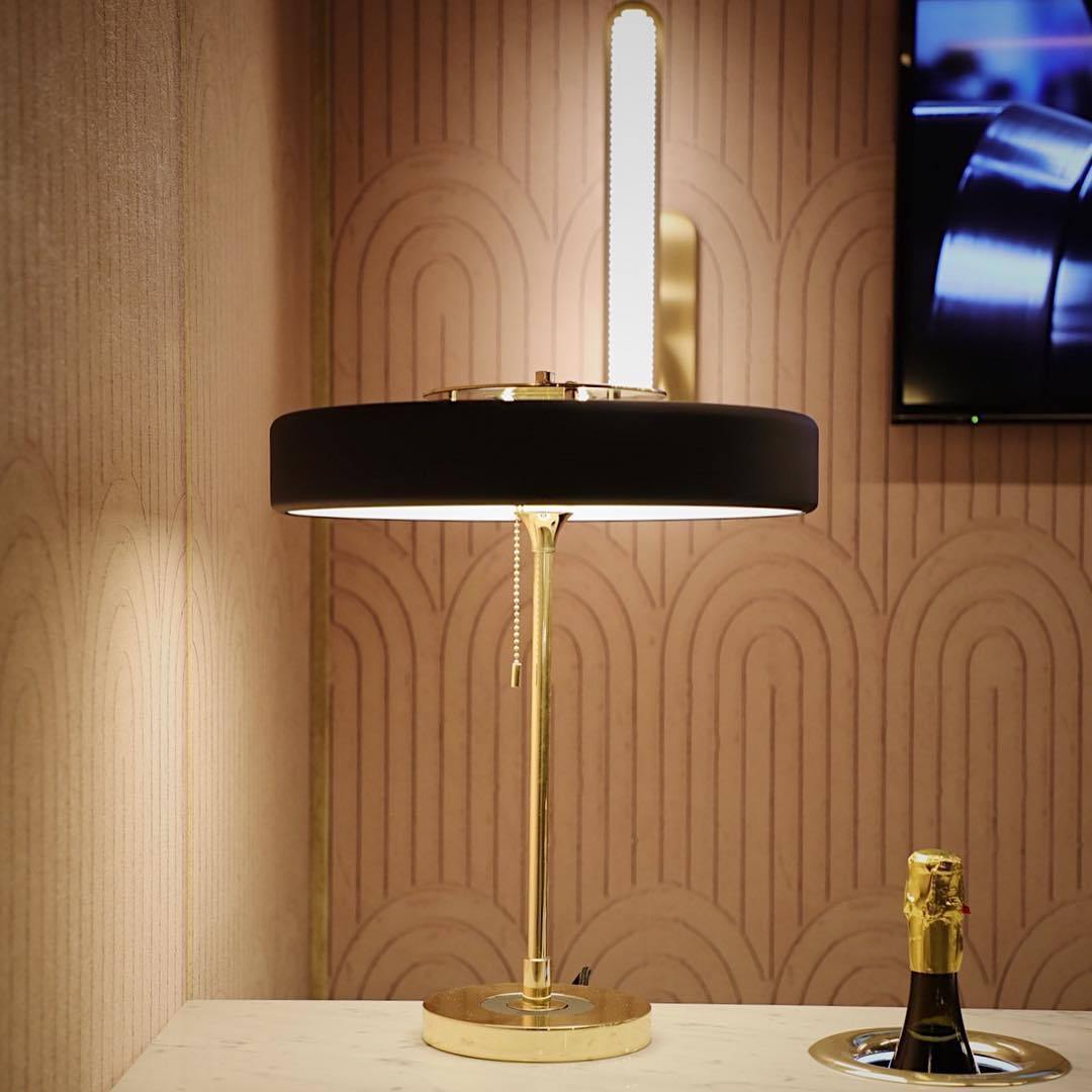 Table Lamp Metal 13.8 in x 18.9 in Acrylic Shade Indoor Desk Nightstand Light | Thomler