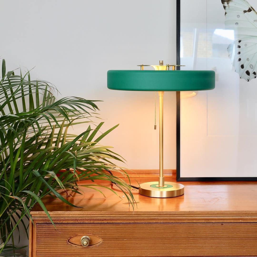 Table Lamp Metal 13.8 in x 18.9 in Acrylic Shade Indoor Desk Nightstand Light | Thomler