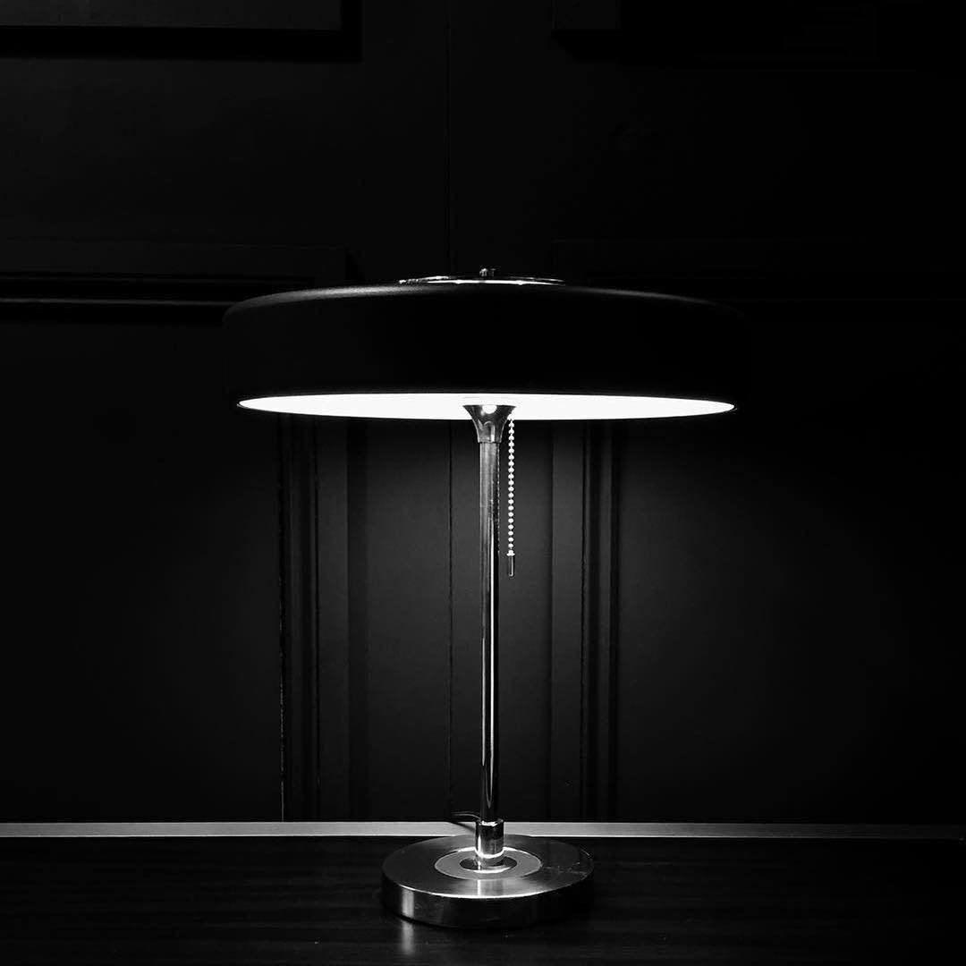 Table Lamp Metal 13.8 in x 18.9 in Acrylic Shade Indoor Desk Nightstand Light | Thomler