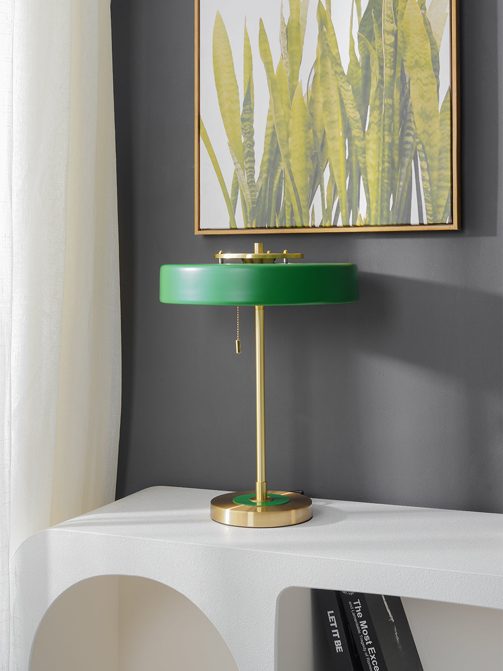 Table Lamp Metal 13.8 in x 18.9 in Acrylic Shade Indoor Desk Nightstand Light | Thomler