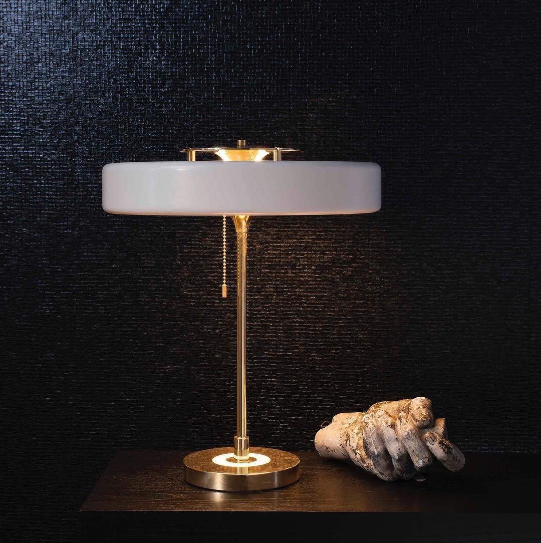 Table Lamp Metal 13.8 in x 18.9 in Acrylic Shade Indoor Desk Nightstand Light | Thomler