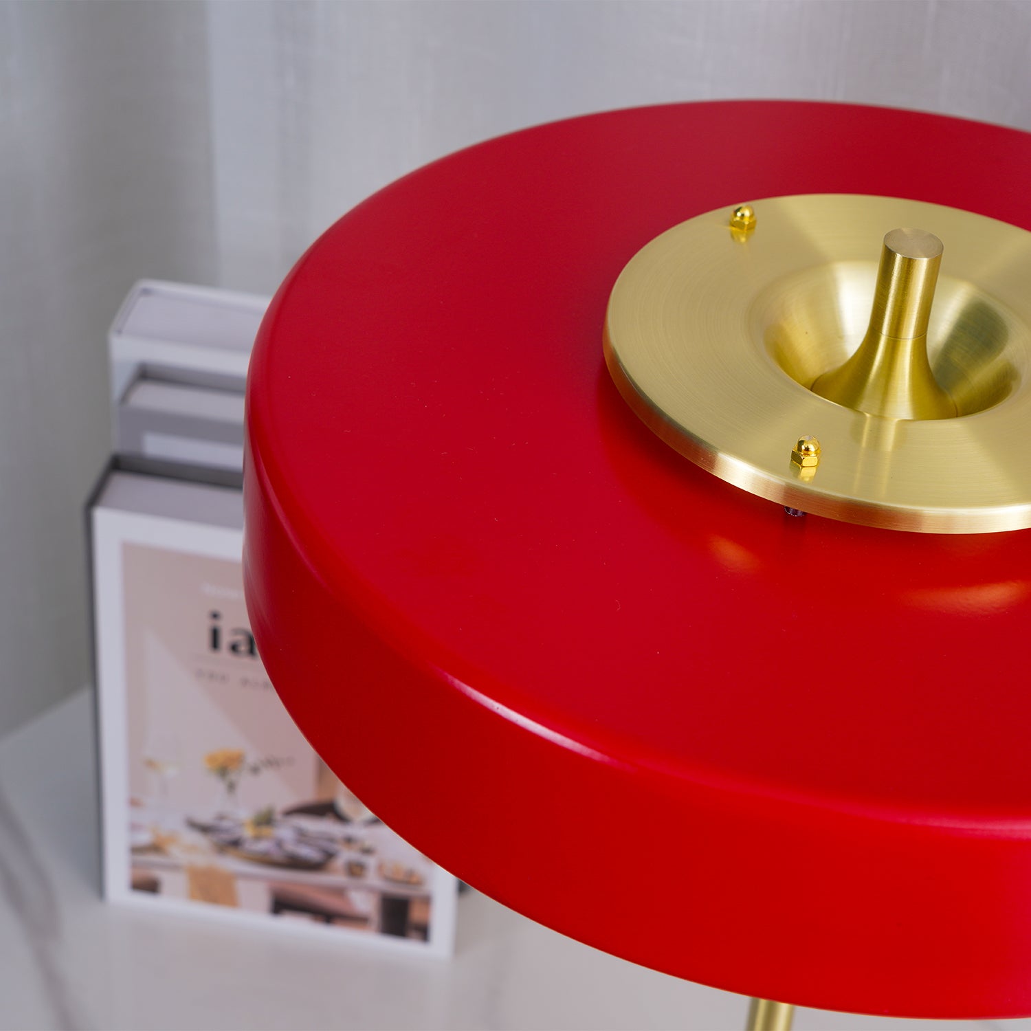 Table Lamp Metal 13.8 in x 18.9 in Acrylic Shade Indoor Desk Nightstand Light | Thomler
