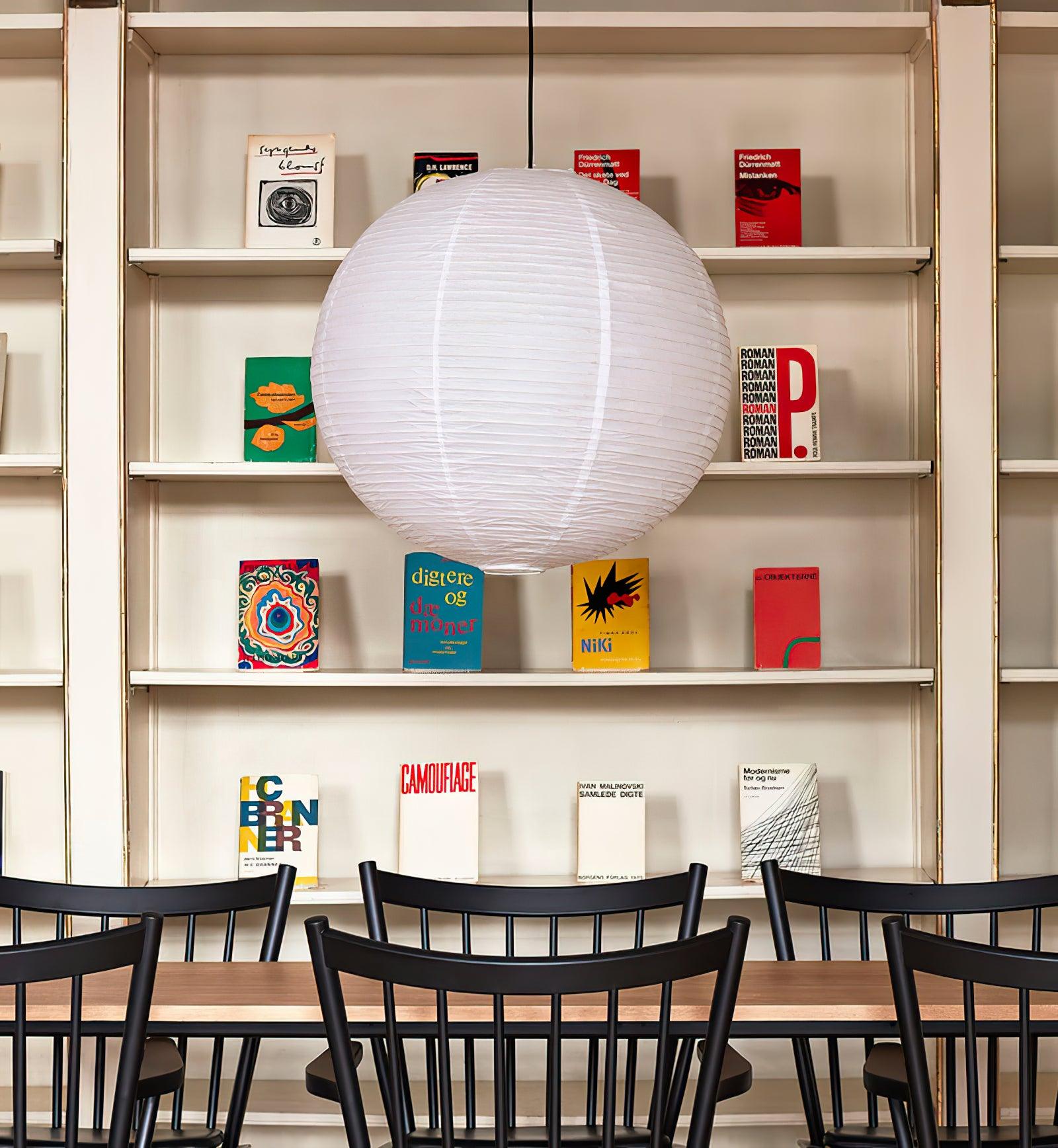 Pendant Lamp Mulberry Paper 15.7 in Adjustable Indoor Ceiling Lighting Modern Dining Room Kitchen Island Hanging Light | Thomler