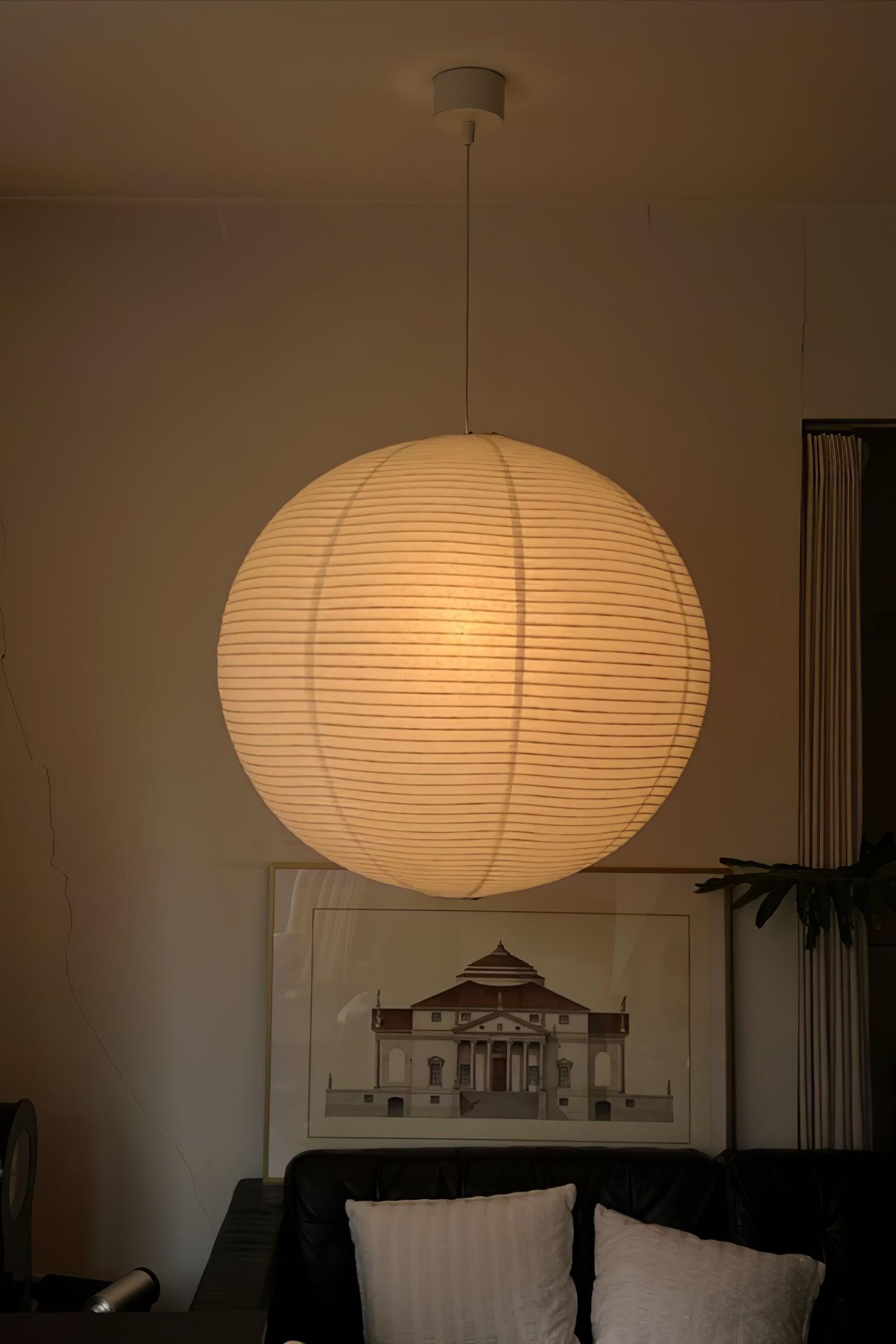 Pendant Lamp Mulberry Paper 15.7 in Adjustable Indoor Ceiling Lighting Modern Dining Room Kitchen Island Hanging Light | Thomler