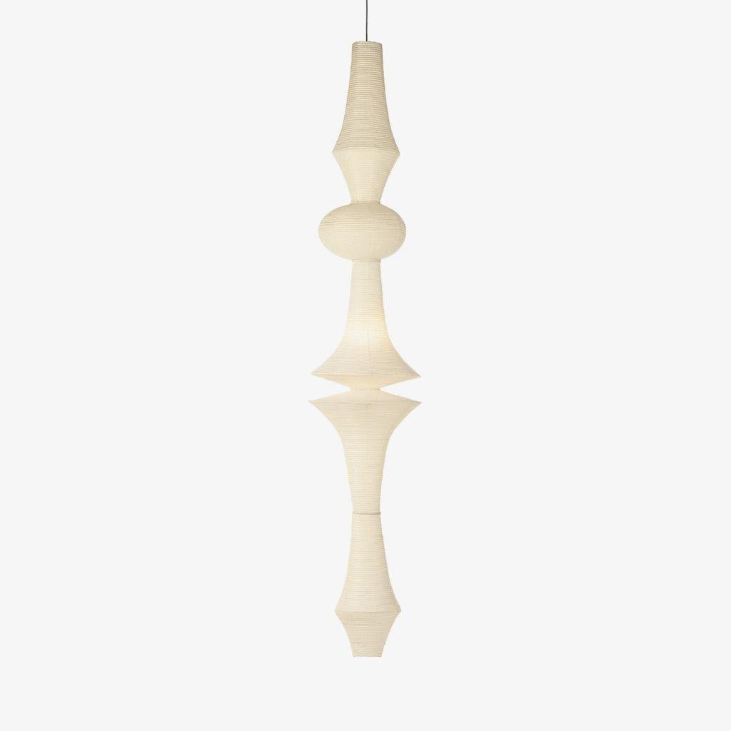 Washi Paper Pendant Light 12.2 in x 55.1 in White Indoor Ceiling Hanging Lamp Warm Ambient Lighting Decorative E26 E27 | Thomler