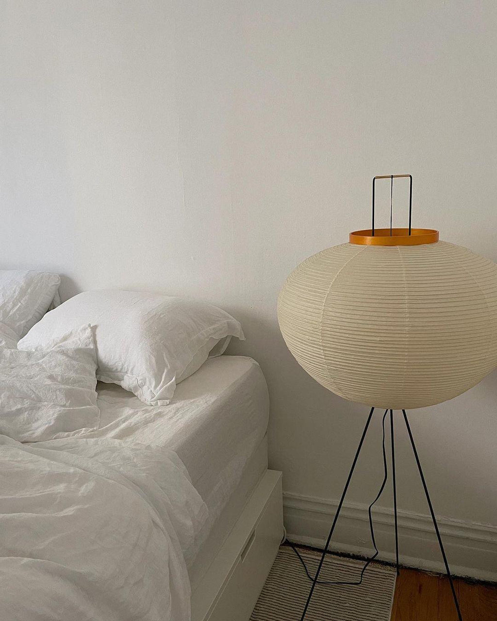 Akari Floor Lamp 47 in Mulberry Paper White Indoor Ambient Lighting Decorative Sculpture | Thomler