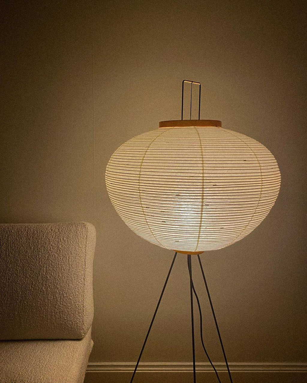 Akari Floor Lamp 47 in Mulberry Paper White Indoor Ambient Lighting Decorative Sculpture | Thomler