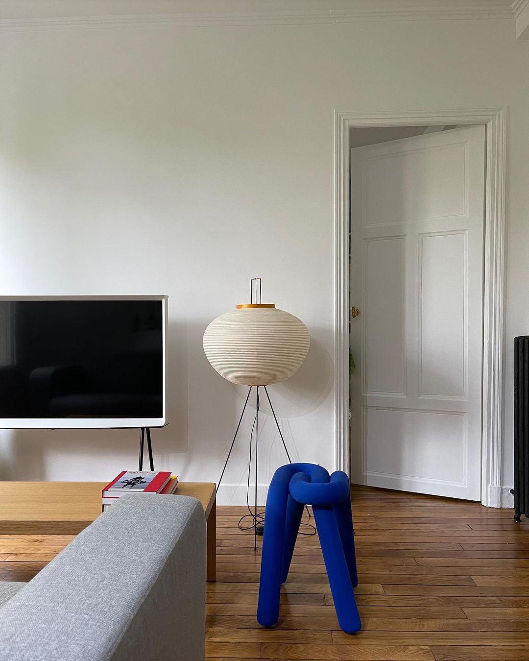 Akari Floor Lamp 47 in Mulberry Paper White Indoor Ambient Lighting Decorative Sculpture | Thomler