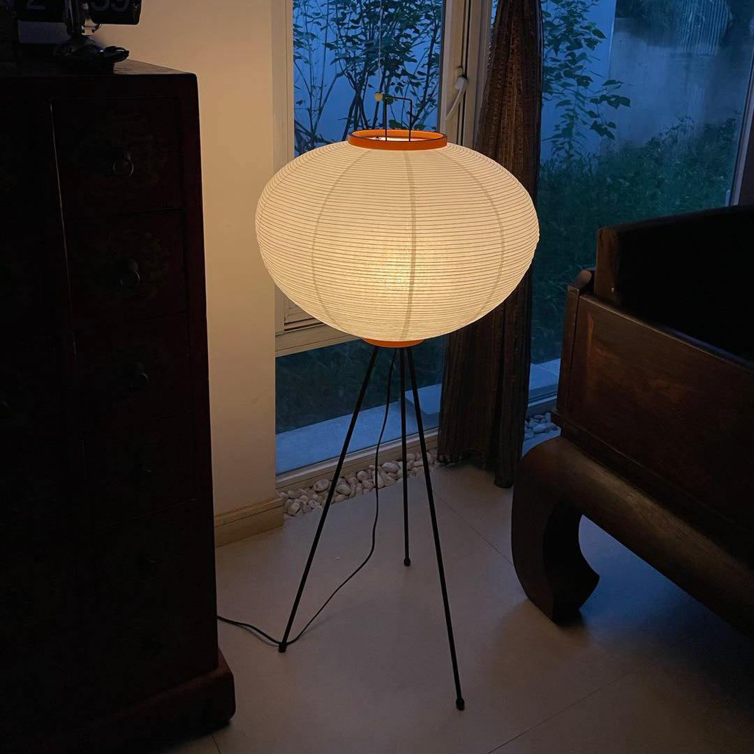 Akari Floor Lamp 47 in Mulberry Paper White Indoor Ambient Lighting Decorative Sculpture | Thomler