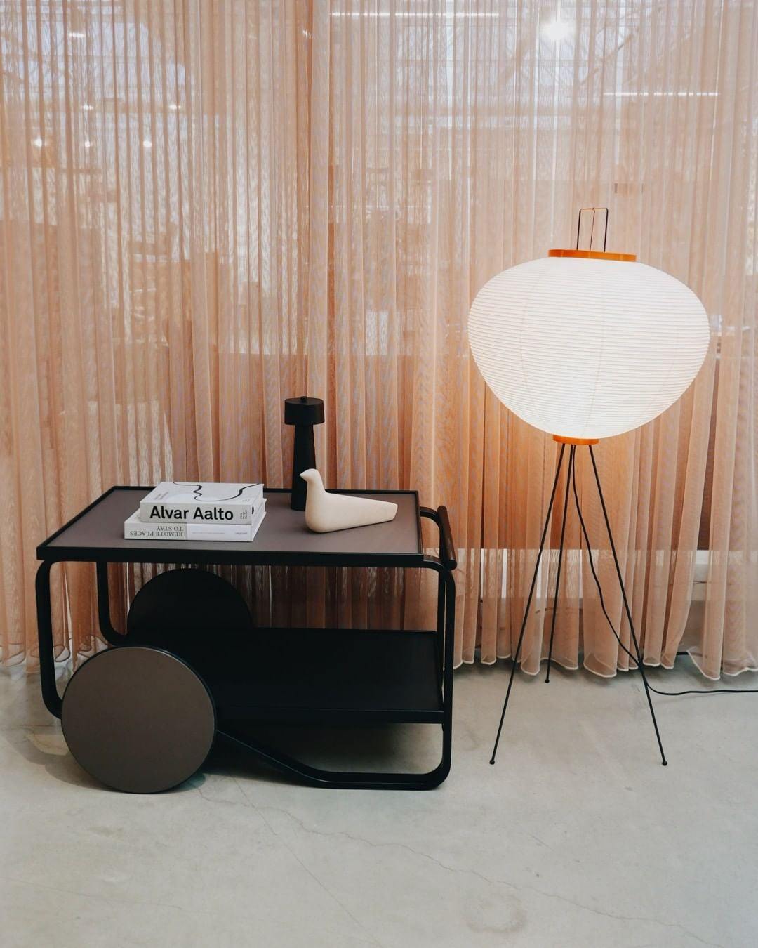 Akari Floor Lamp 47 in Mulberry Paper White Indoor Ambient Lighting Decorative Sculpture | Thomler