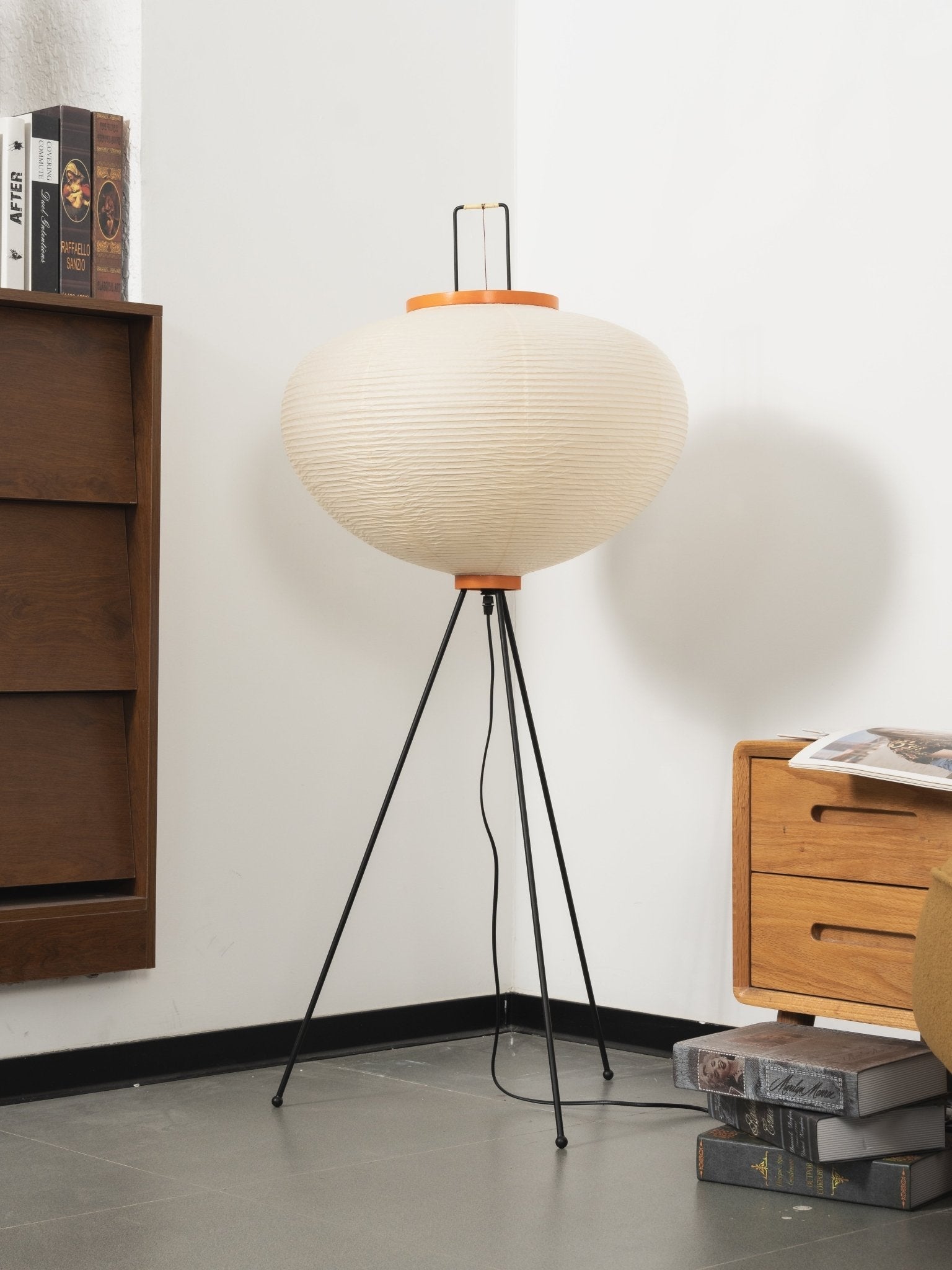 Akari Floor Lamp 47 in Mulberry Paper White Indoor Ambient Lighting Decorative Sculpture | Thomler