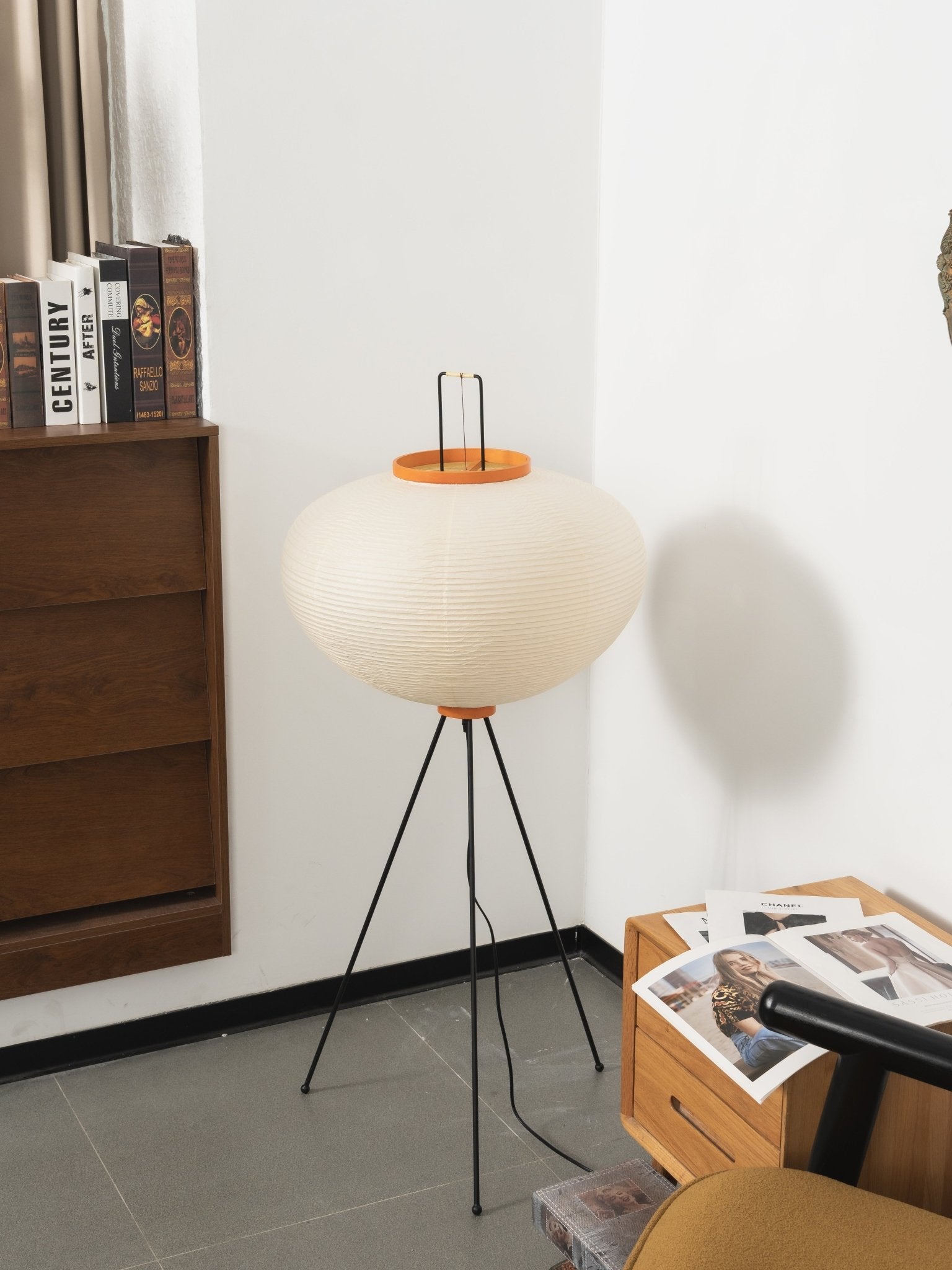 Akari Floor Lamp 47 in Mulberry Paper White Indoor Ambient Lighting Decorative Sculpture | Thomler