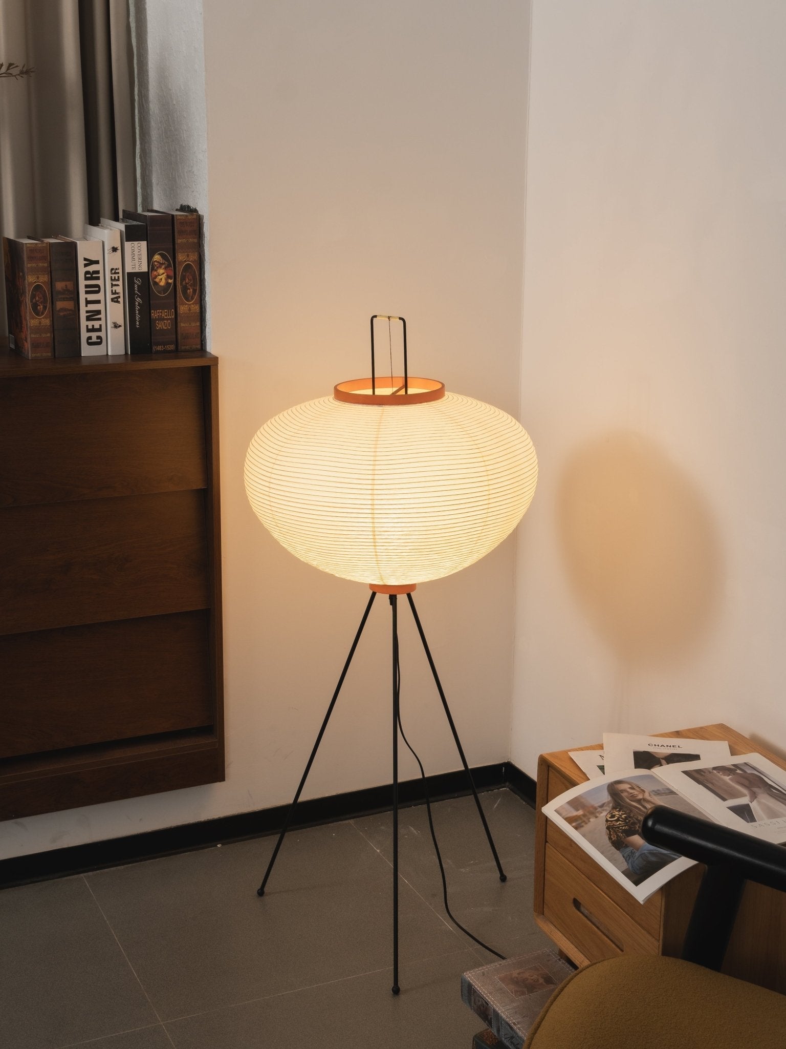 Akari Floor Lamp 47 in Mulberry Paper White Indoor Ambient Lighting Decorative Sculpture | Thomler