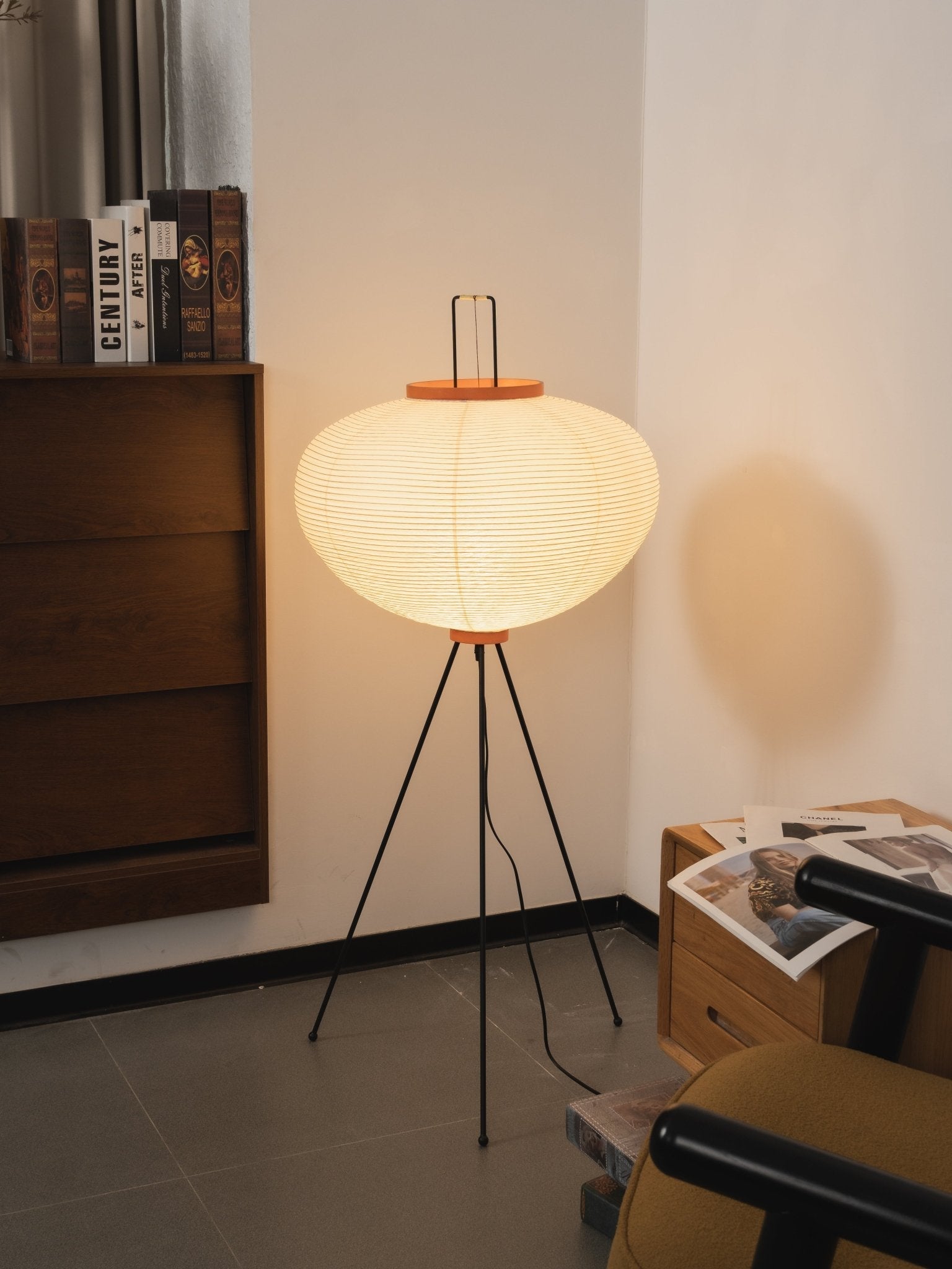 Akari Floor Lamp 47 in Mulberry Paper White Indoor Ambient Lighting Decorative Sculpture | Thomler