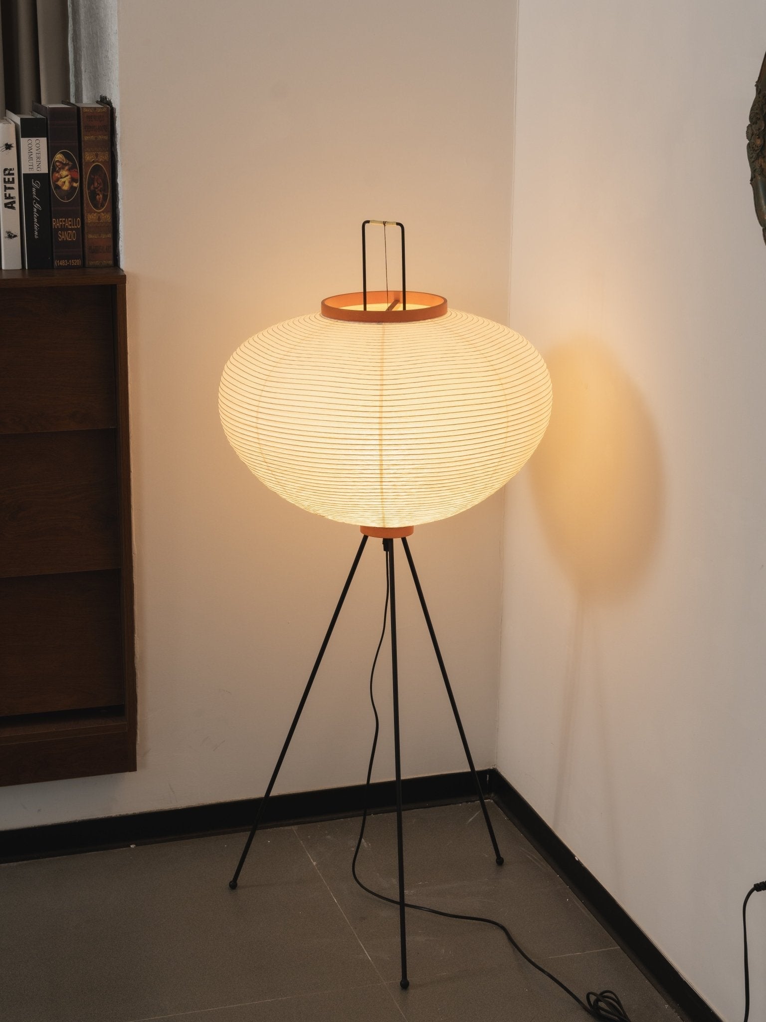 Akari Floor Lamp 47 in Mulberry Paper White Indoor Ambient Lighting Decorative Sculpture | Thomler