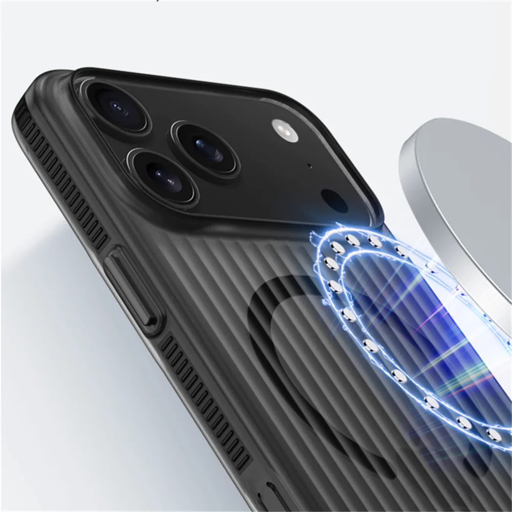 Textured Anti-Slip Phone Case for iPhone 12 through 17 Series – Shock-Absorbing TPU Protection with Ridged Sides & Raised Edges for Screen | Thomler