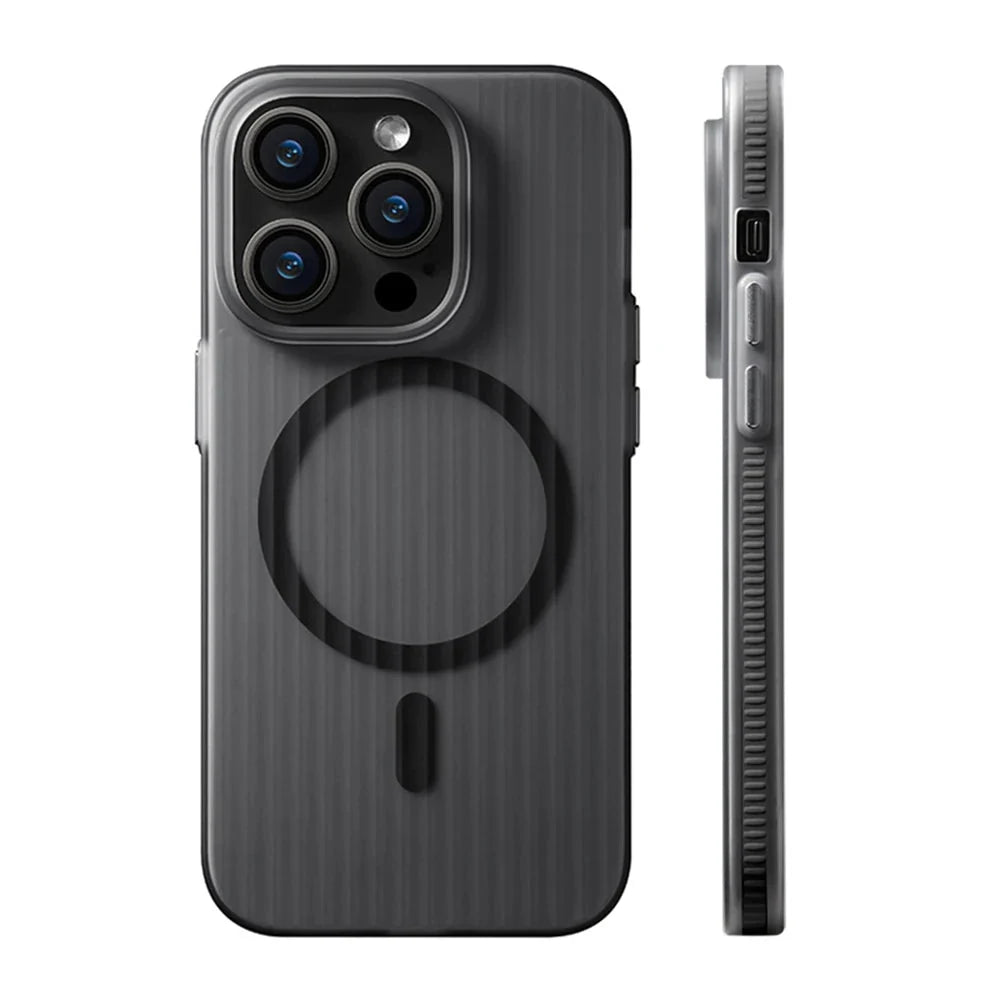Textured Anti-Slip Phone Case for iPhone 12 through 17 Series – Shock-Absorbing TPU Protection with Ridged Sides & Raised Edges for Screen | Thomler
