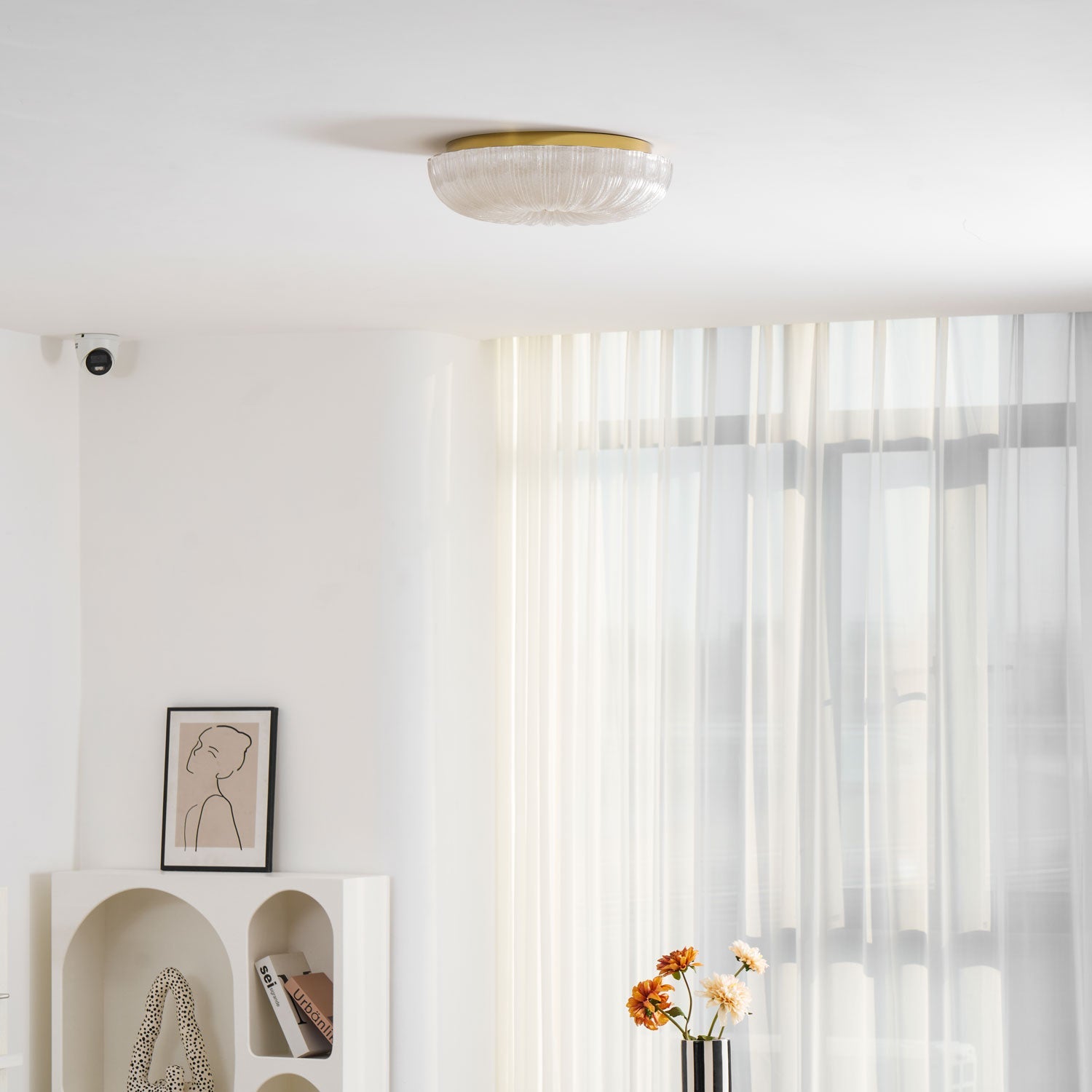 Frosted Glass Ceiling Light 15.7 in Warm Neutral Cool Indoor Lighting Modern Fixture | Thomler