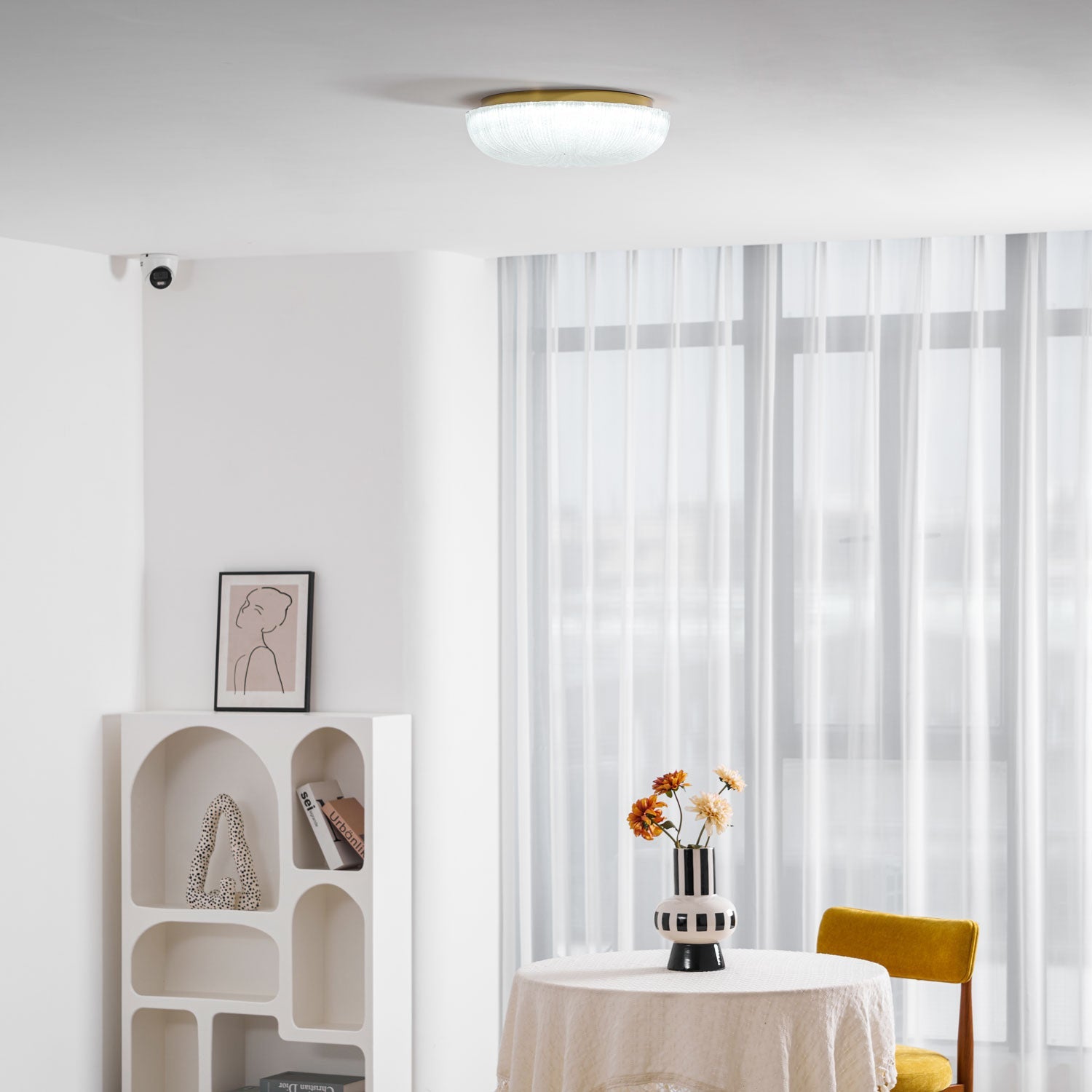 Frosted Glass Ceiling Light 15.7 in Warm Neutral Cool Indoor Lighting Modern Fixture | Thomler