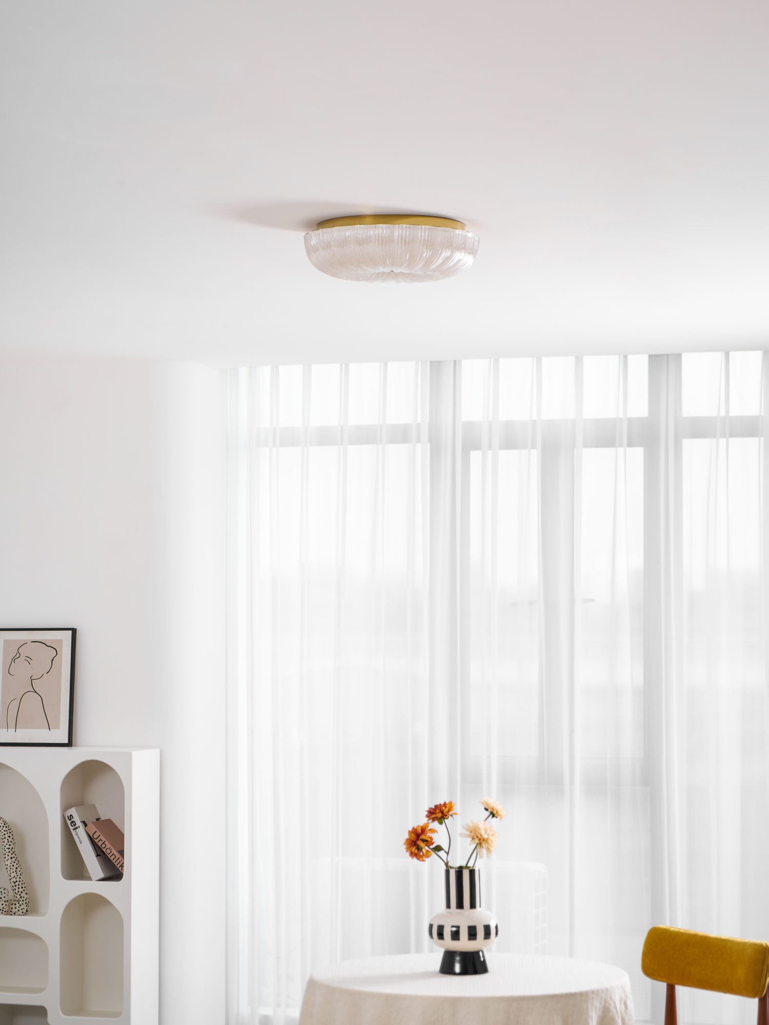 Frosted Glass Ceiling Light 15.7 in Warm Neutral Cool Indoor Lighting Modern Fixture | Thomler