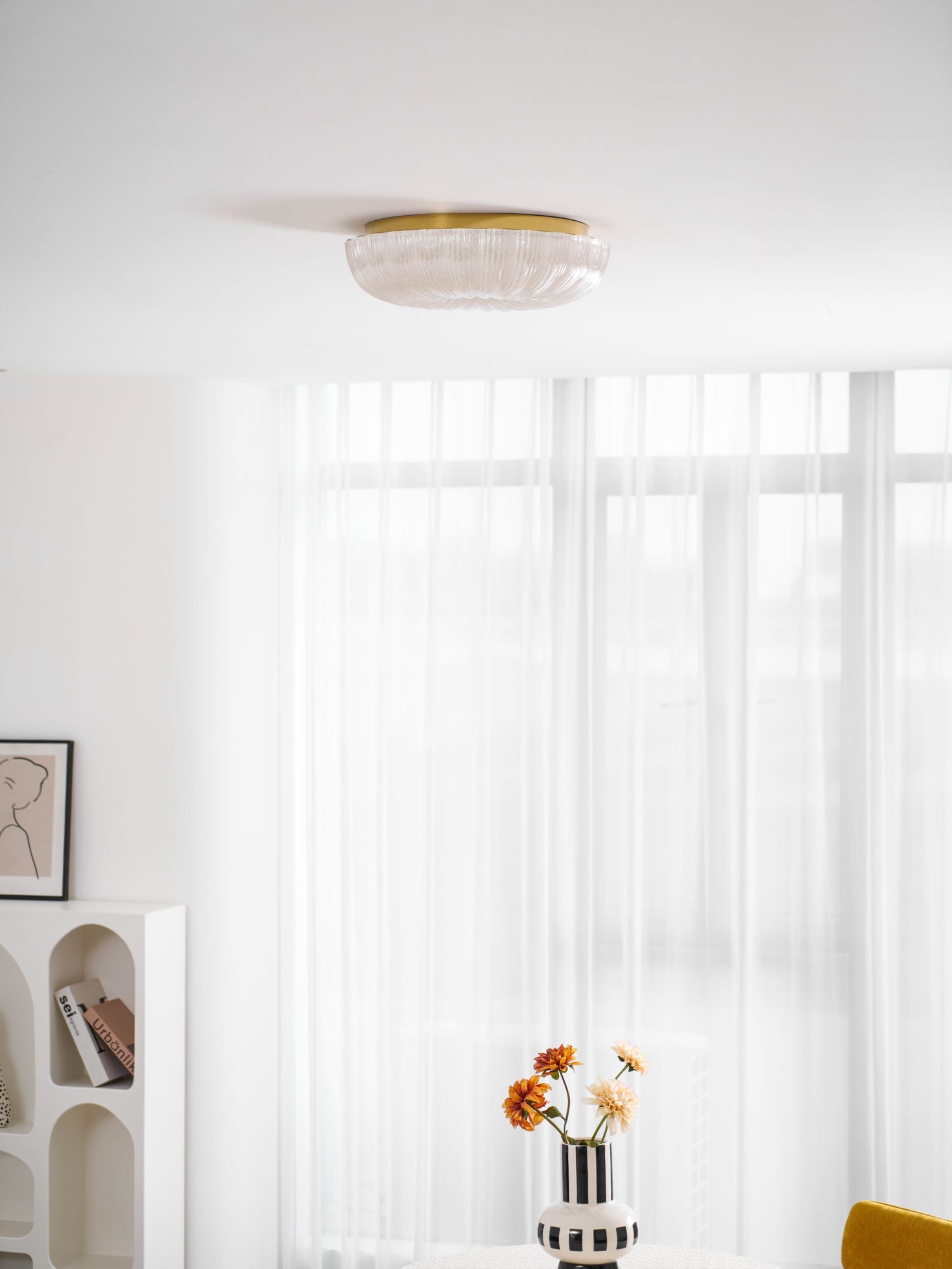 Frosted Glass Ceiling Light 15.7 in Warm Neutral Cool Indoor Lighting Modern Fixture | Thomler