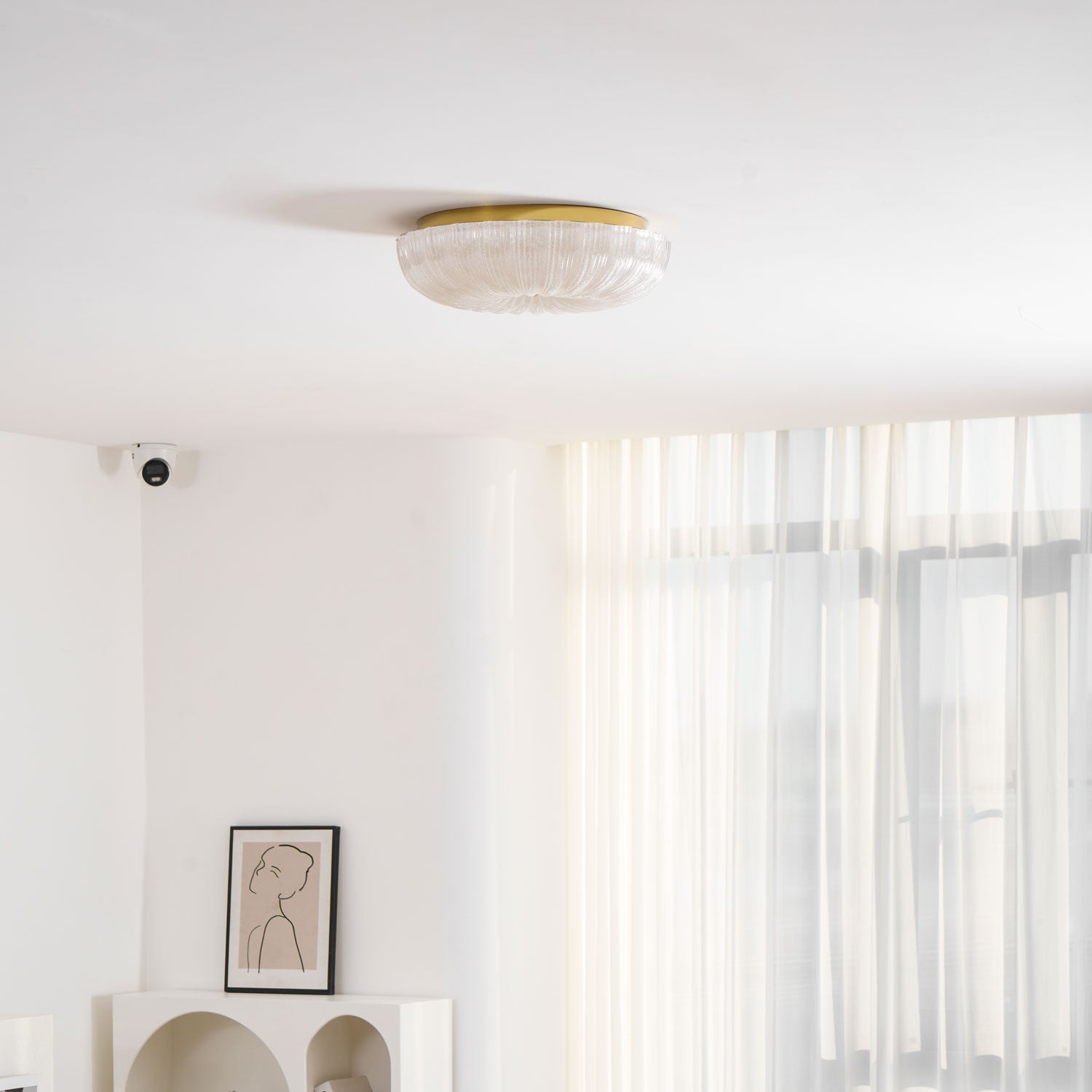 Frosted Glass Ceiling Light 15.7 in Warm Neutral Cool Indoor Lighting Modern Fixture | Thomler