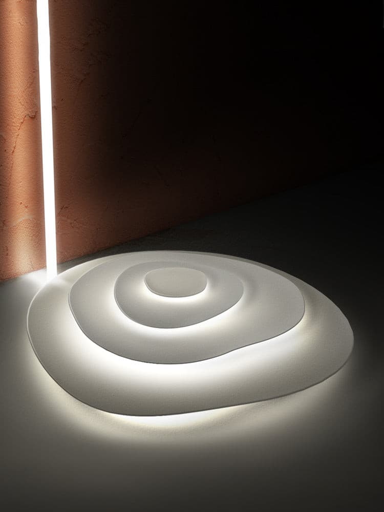Ceiling Light Metal LED 18.5 in White Living Room Dining Modern Flush Mount Fixture Wide Panel Lighting | Thomler