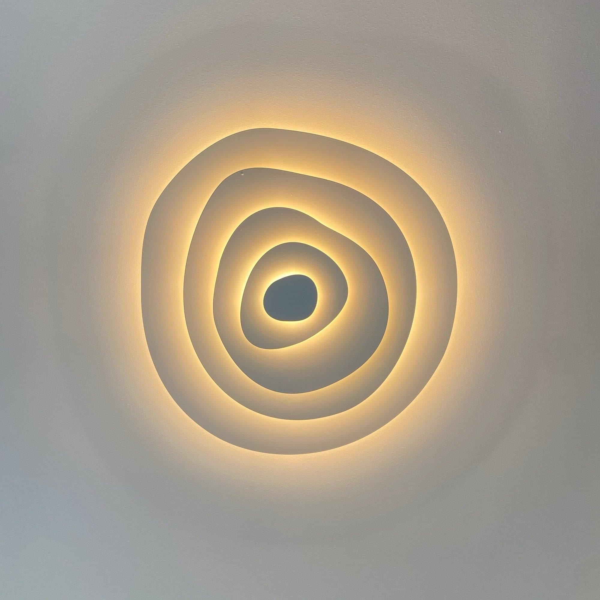 Ceiling Light Metal LED 18.5 in White Living Room Dining Modern Flush Mount Fixture Wide Panel Lighting | Thomler