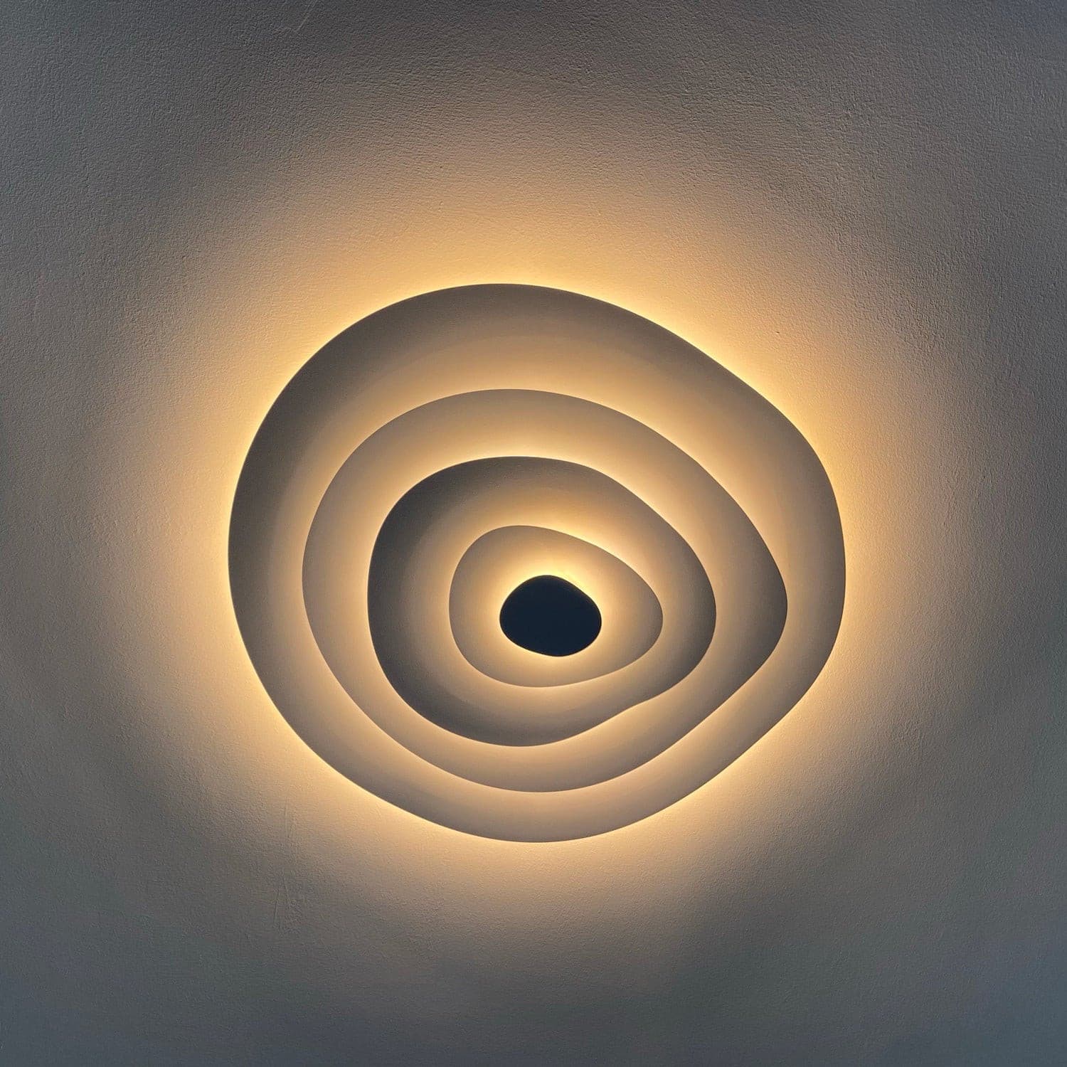 Ceiling Light Metal LED 18.5 in White Living Room Dining Modern Flush Mount Fixture Wide Panel Lighting | Thomler