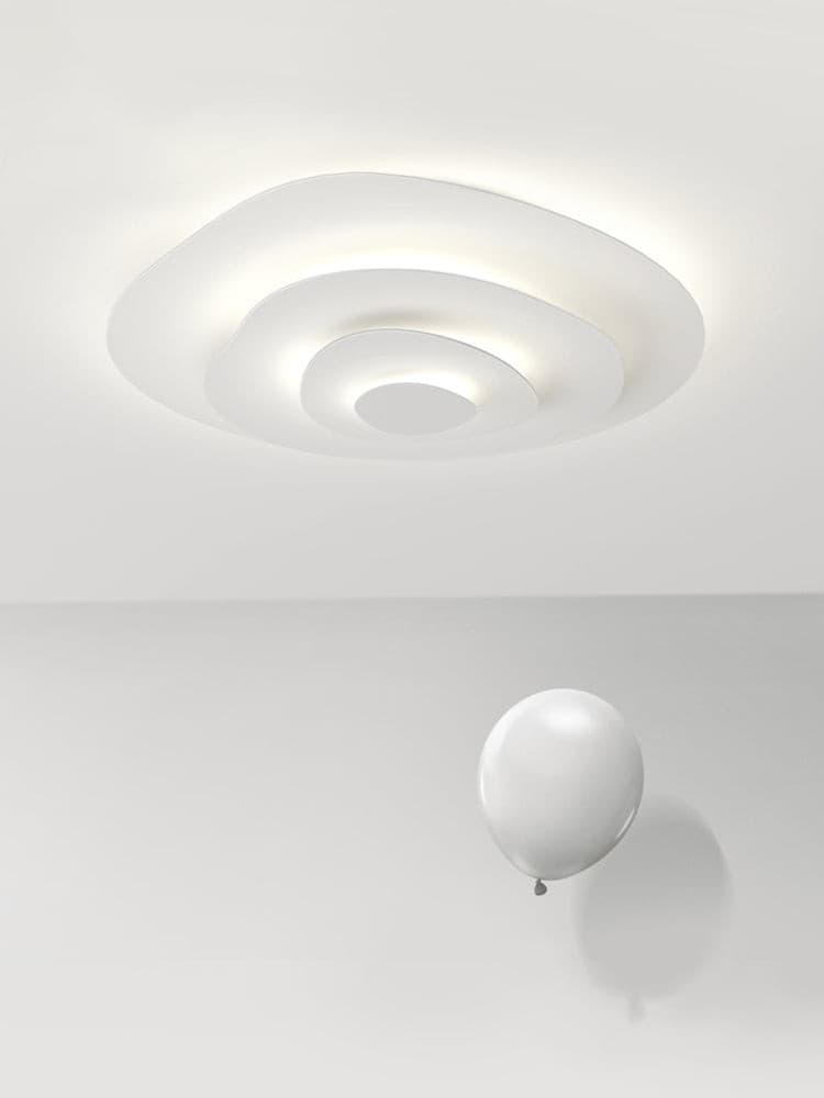 Ceiling Light Metal LED 18.5 in White Living Room Dining Modern Flush Mount Fixture Wide Panel Lighting | Thomler