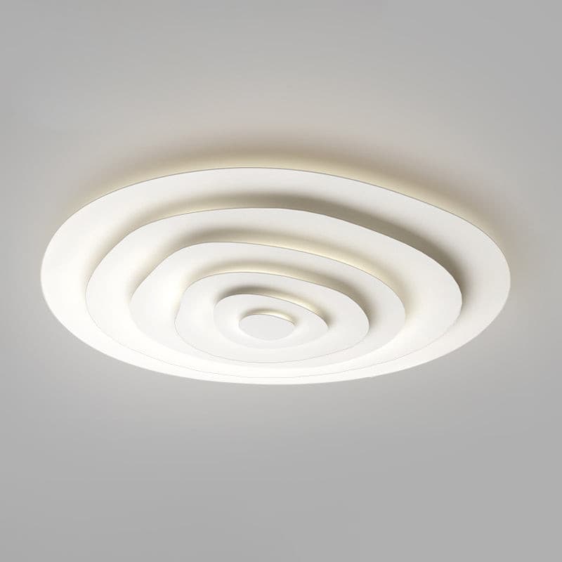 Ceiling Light Metal LED 18.5 in White Living Room Dining Modern Flush Mount Fixture Wide Panel Lighting | Thomler