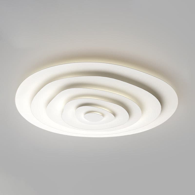 Ceiling Light Metal LED 18.5 in White Living Room Dining Modern Flush Mount Fixture Wide Panel Lighting | Thomler