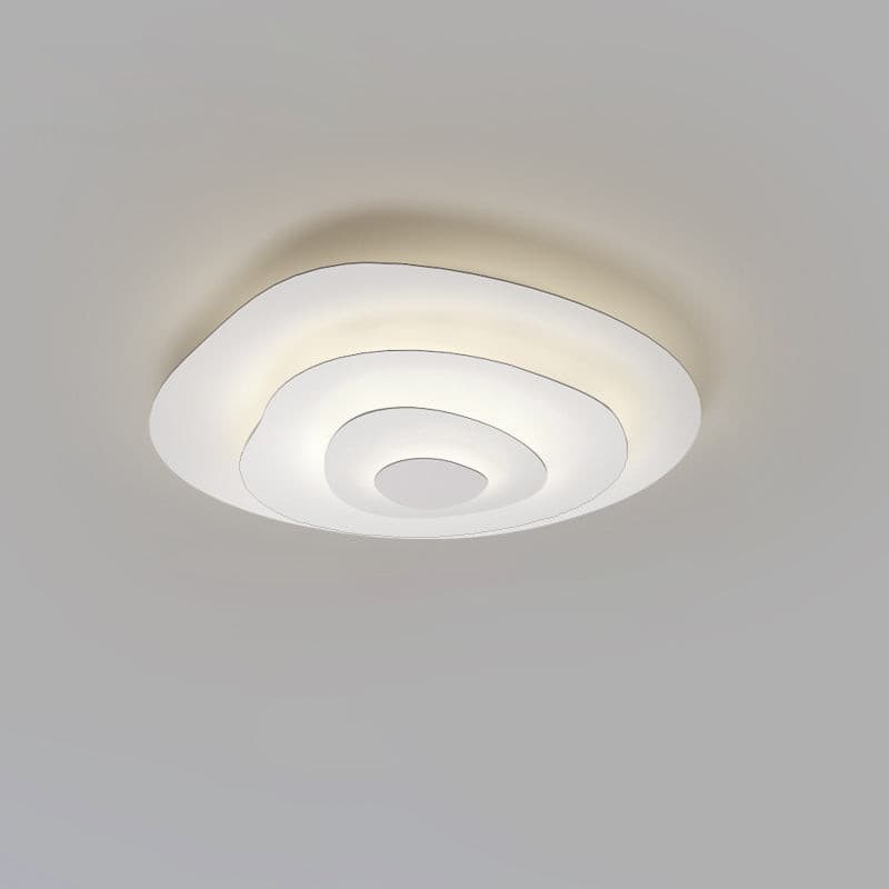 Ceiling Light Metal LED 18.5 in White Living Room Dining Modern Flush Mount Fixture Wide Panel Lighting | Thomler