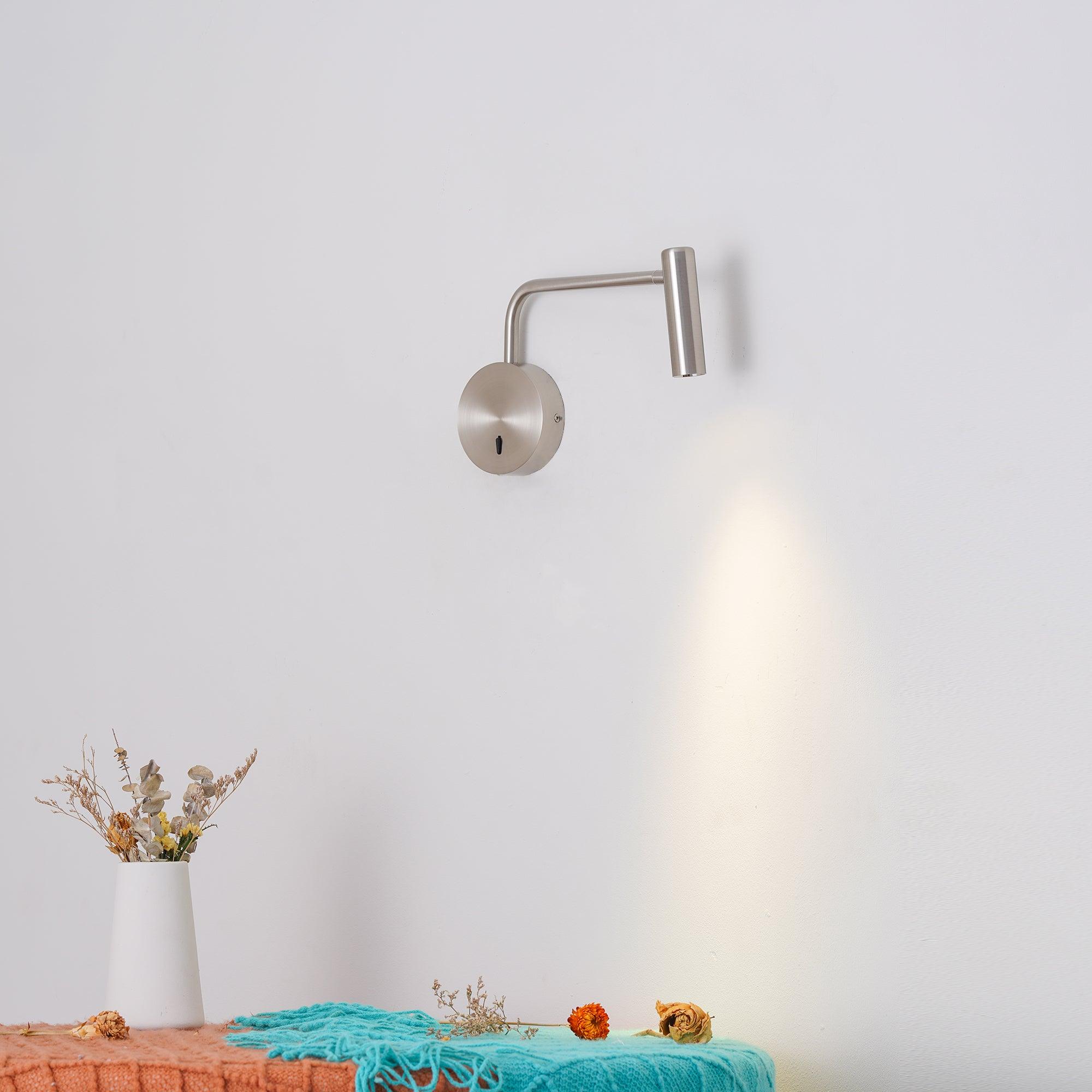 Wall Lamp Metal 9.4 in LED Adjustable Reading Bedroom Bedside Pivoting Arm Modern Lighting Fixture | Thomler