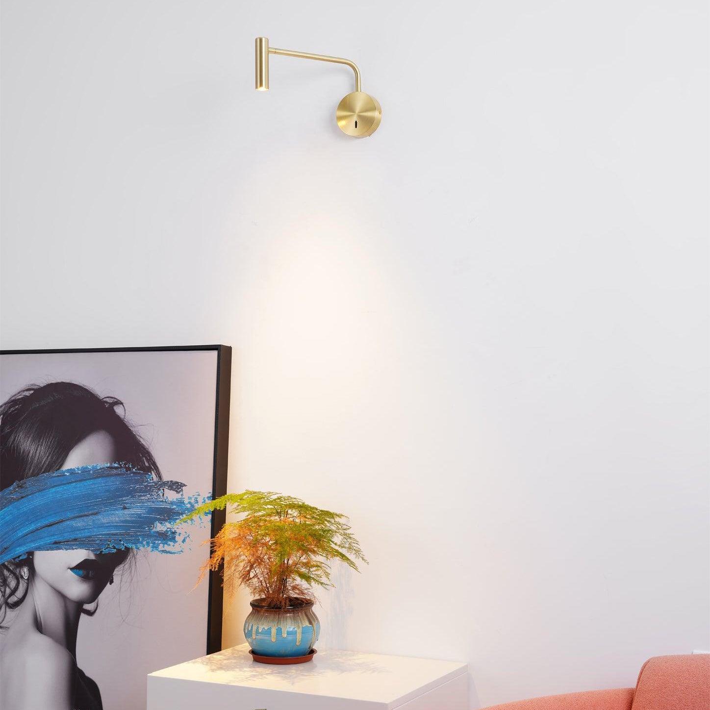 Wall Lamp Metal 9.4 in LED Adjustable Reading Bedroom Bedside Pivoting Arm Modern Lighting Fixture | Thomler